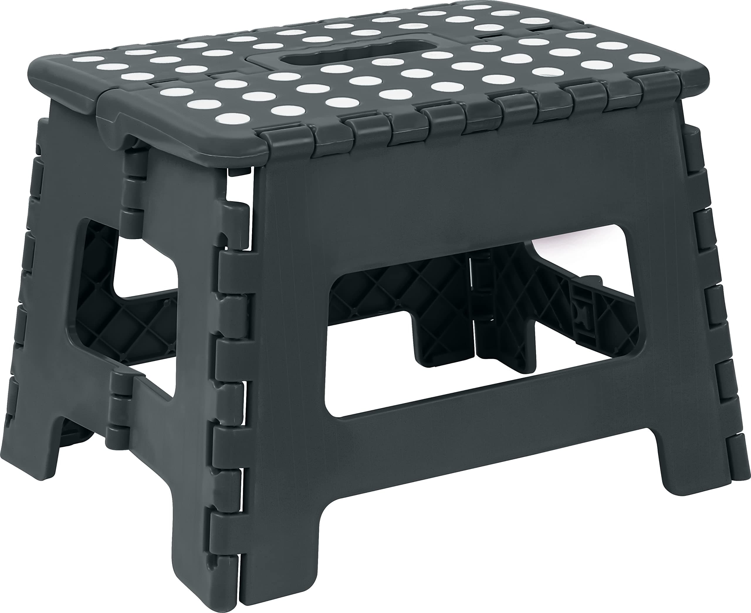 Utopia Home Folding Step Stool - (Pack of 1) Foot Stool with 9 Inch Height - Holds Up to 300 lbs - Lightweight Plastic Foldable Step Stool for Kitchen, Bathroom & Living Room (Grey)