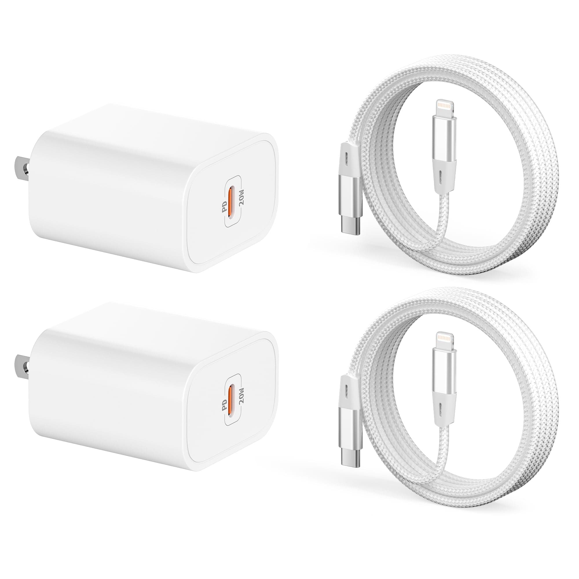 iPhone Charger 2 Pack 20W PD USB C Adapter and 6 FT USB C to Lightning Cable iPhone Charger Fast Charging Compatible with iPhone 14 13 12 11 Pro Max XR XS X i Pad More