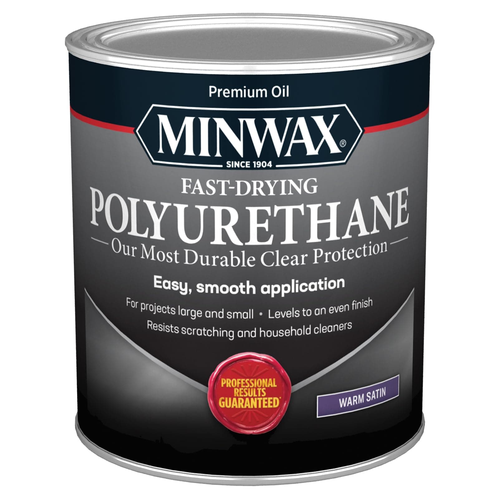 Fast Drying Polyurethane Protective Wood Finish, Warm Satin, 1 Quart