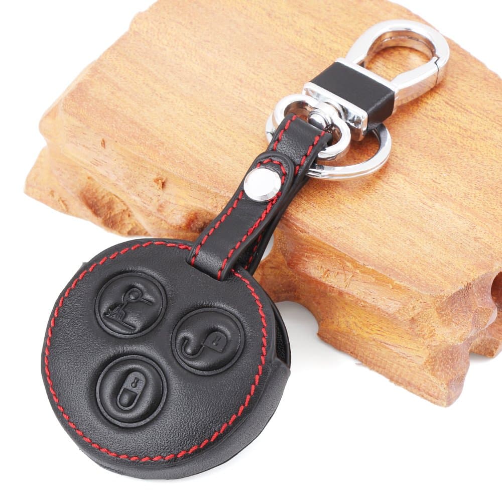 TOPDECO Leather Key Cover Case Skin Set Protect 3 Button Remote Fob