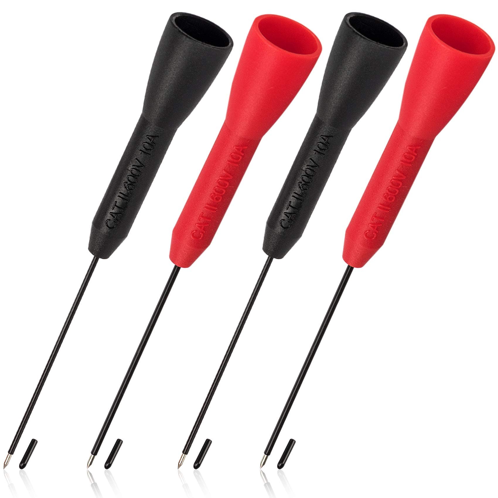4 Pack 2mm Needle Test Probes, 600V/10A Non-Destructive Multimeter Test for Leads tl71 tl75
