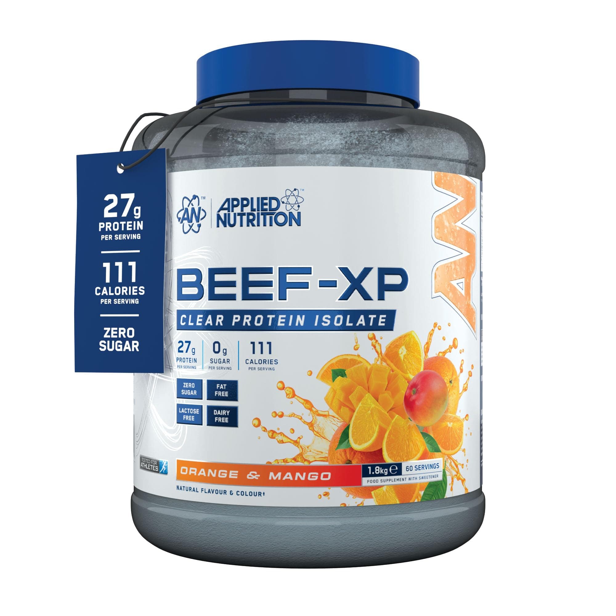 Applied Nutrition Clear Hydrolysed Beef Protein Isolate Powder, Fruit Juice Style, Dairy Free, Lactose Free, Zero Sugar, Low Fat, 1.8kg - 60 Servings (Orange & Mango)