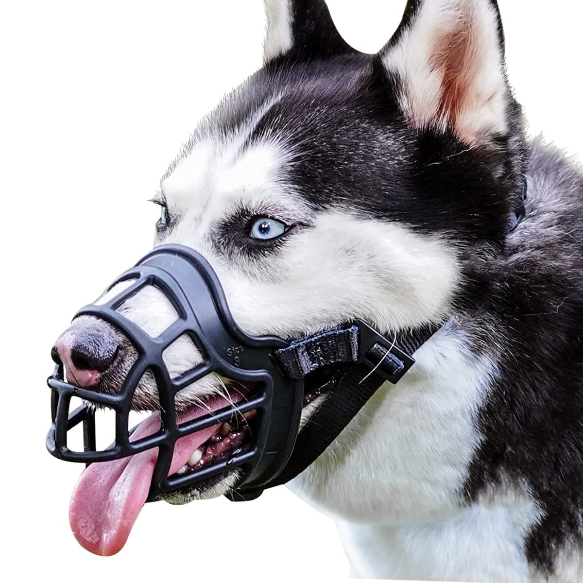 Barkless Dog Muzzle, Basket Muzzle Anti Biting Chewing, Sturdy Lightweight Muzzle Allows Panting Drinking, Cage Muzzle for Small Medium Large Dogs, Suitable for Grooming Trimming Training