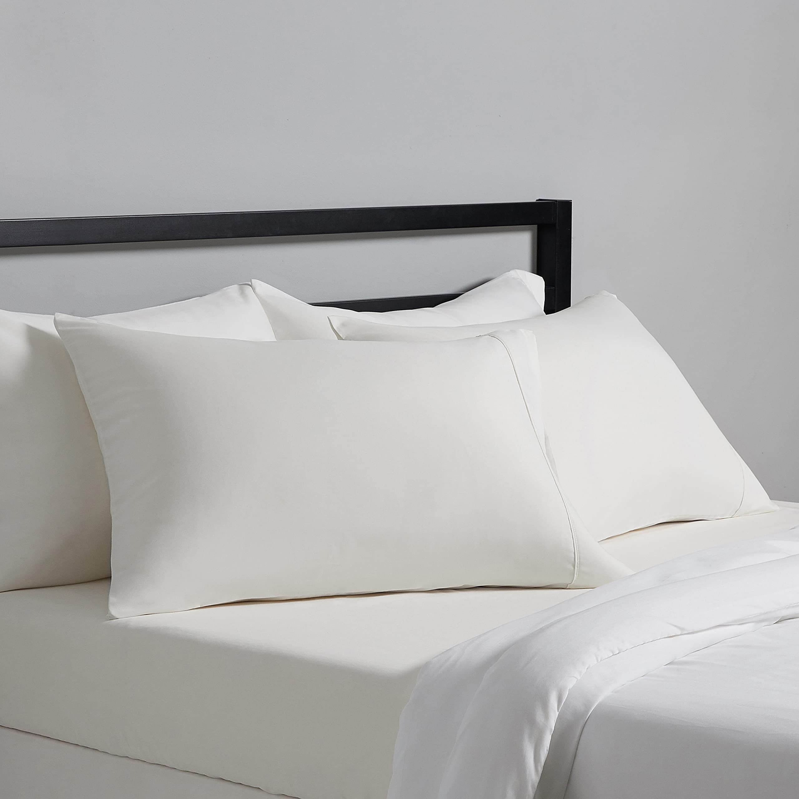 Standard Pillowcases Set of 2 - Lightweight, Super Soft Easy Care Microfiber, Cream, 30" L x 20" W, Pillows Not Included