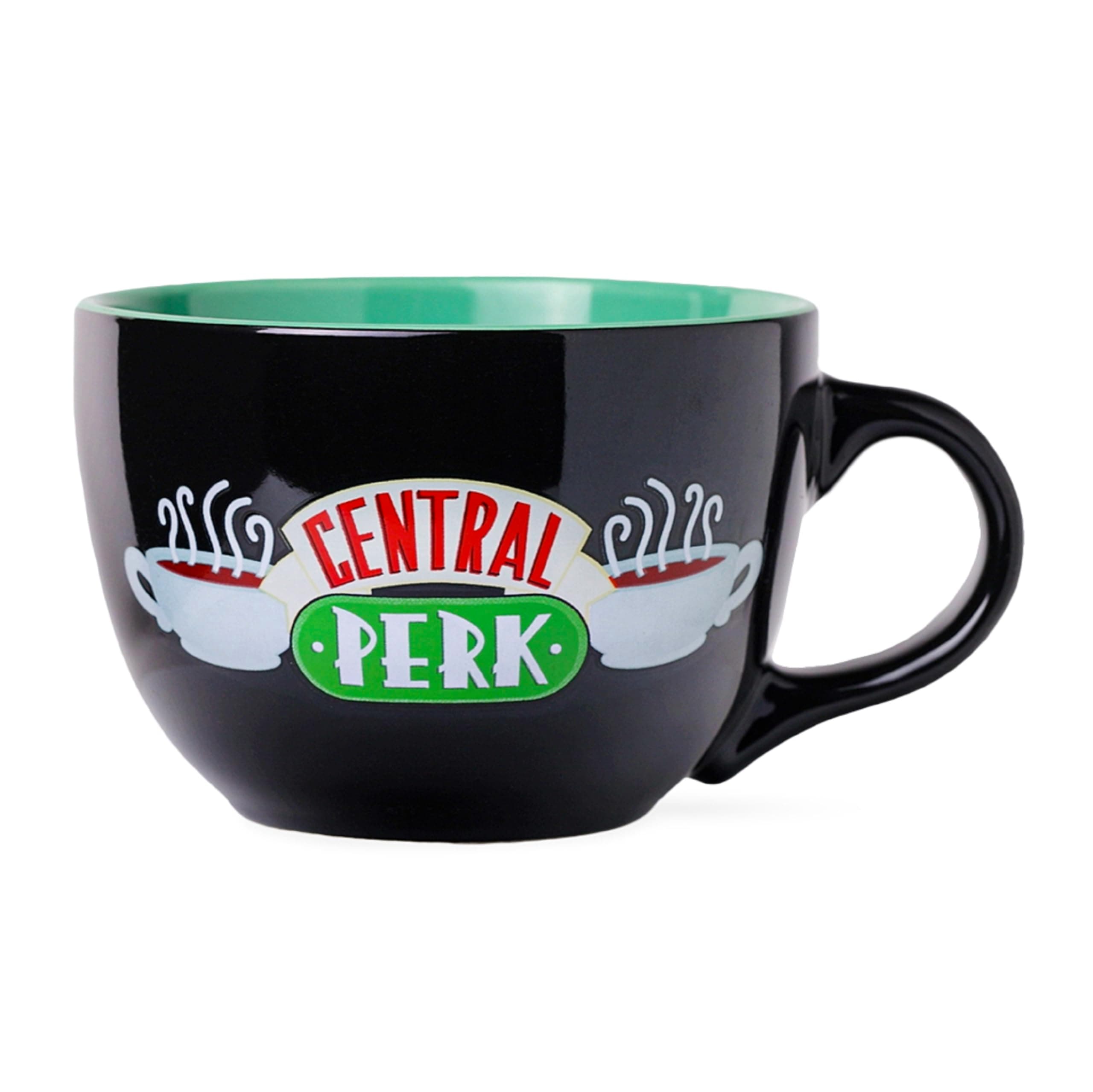 FRIENDS Central Perk Black Ceramic Mug Oversized for Coffee, Soup, 24 Ounces