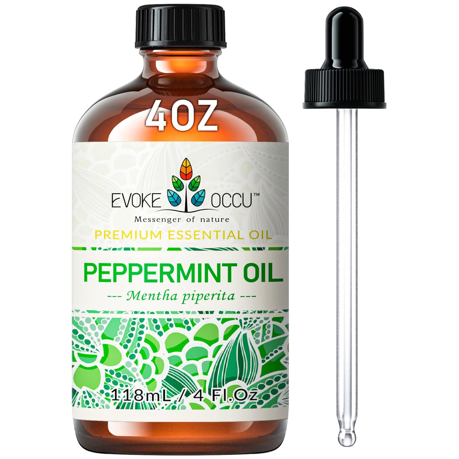 EVOKE OCCU Peppermint Oil 118ml, Natural for Spray, Diffuser, Aromatherapy, Hair, Refreshing, Clean Air