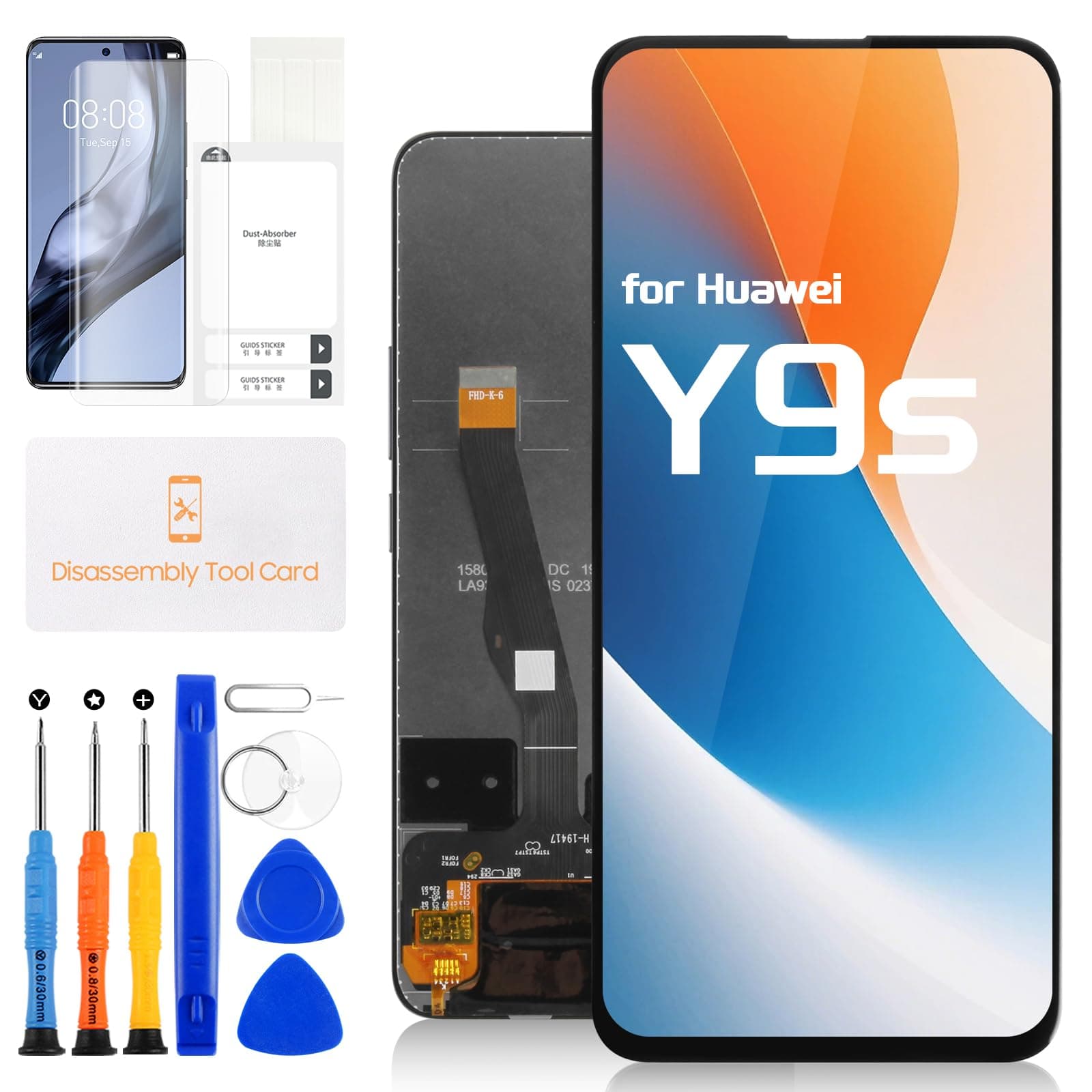 Screen Replacement for Huawei Y9s LCD Screen for Huawei Y9s / P Smart Pro 2019 LCD Display STK-L21 STK-LX3 STK-L22 6.59" Touch Screen Digitizer Full Assembly with Repair Kits