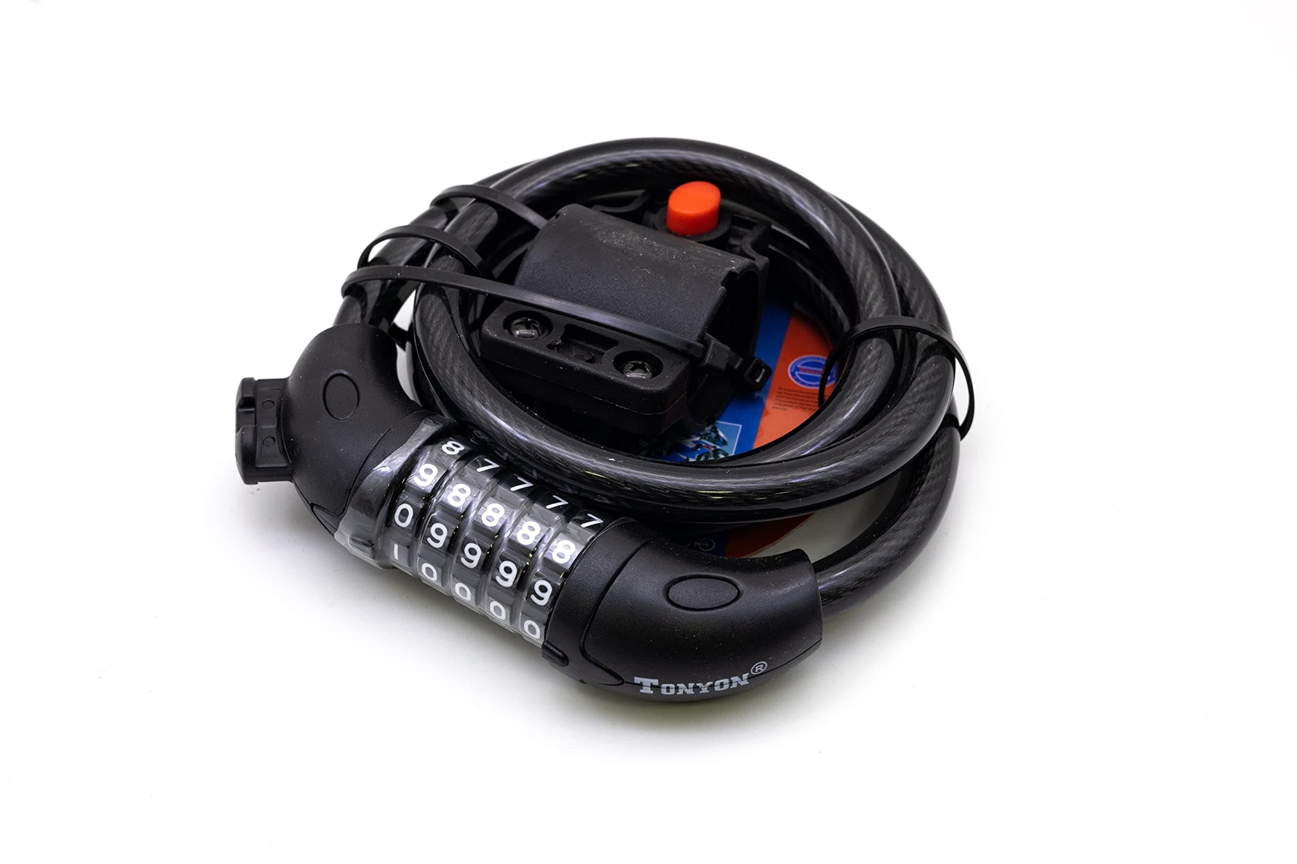 1.2m 5-Digit Code Bike Lock Coiling Resettable Combination Cable Bike Locks Anti Theft Cycling Password Lock - Black