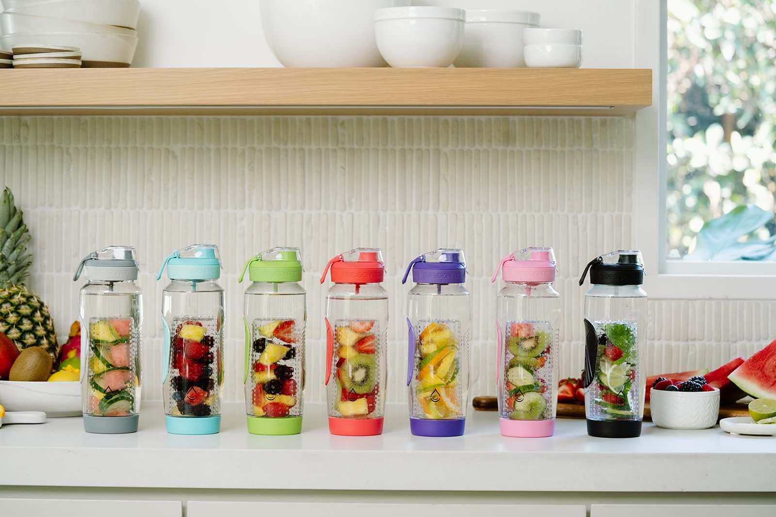 Infusion Pro 32 oz. Fruit Water Bottle Infuser with Insulated Sleeve & Infusion eBook :: Bottom Loading, Large Cage for More Flavor & Pulp Strainer :: Delicious, Healthy Way to Up Your Water Intake