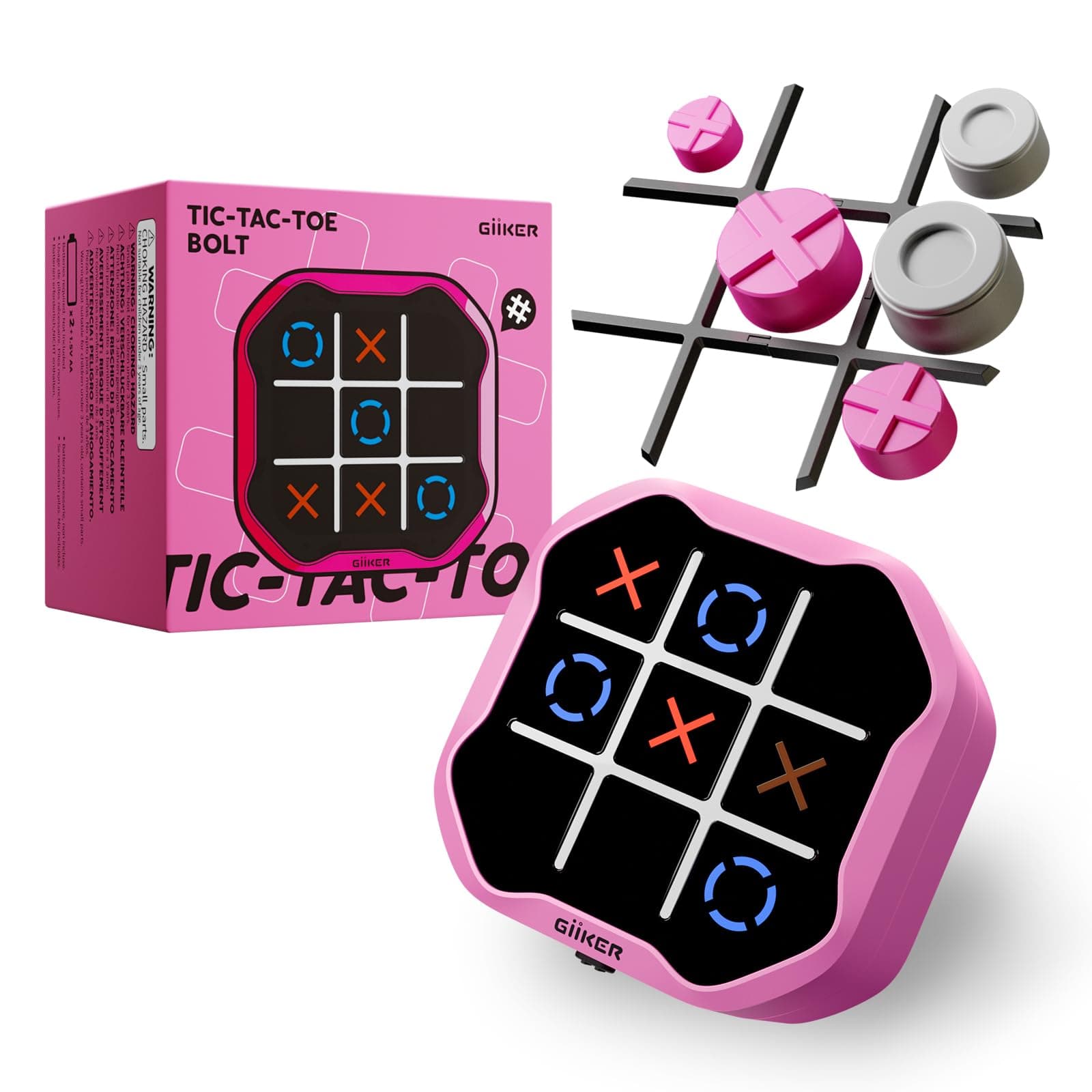 Tic Tac Toe Bolt Game, Original 3-In-1 Handheld Puzzle Portable Travel Games For Car Ride, Toys Gift Idea Kids And Adults, Birthday Gifts Boys Girls