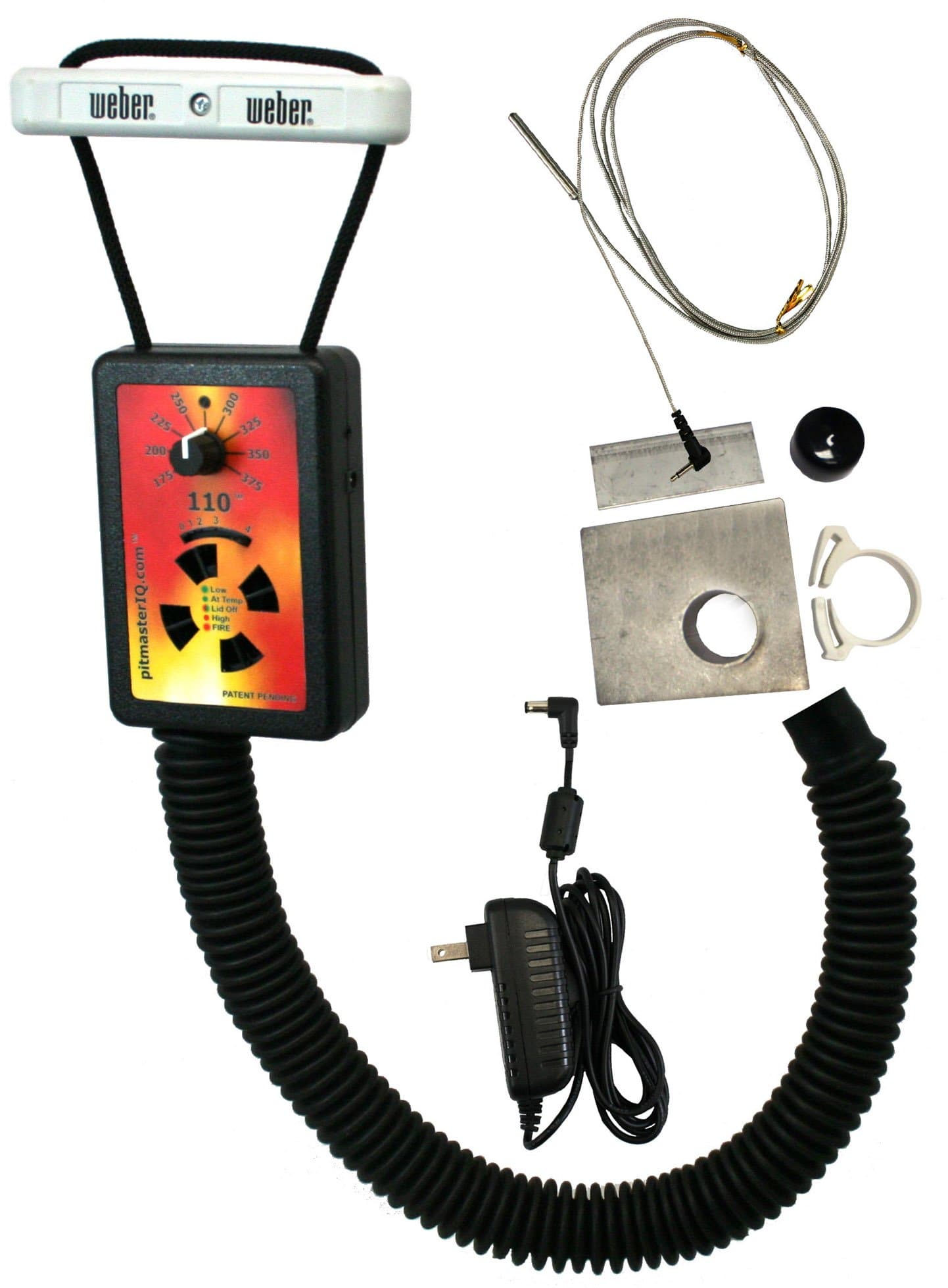 IQ110 BBQ Temperature Regulator Kit with Large Adjustable Kamado Pit Adapter