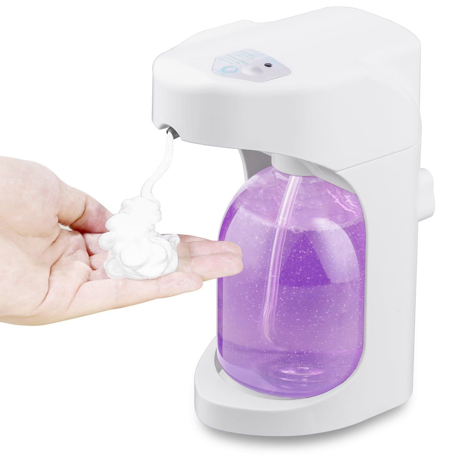 Automatic Soap Dispenser,foaming soap Dispenser,on The Bathroom & Kitchen Countertops with Waterproof Function, Touchless Adjustable Foam Controls,16oz Capacity, White