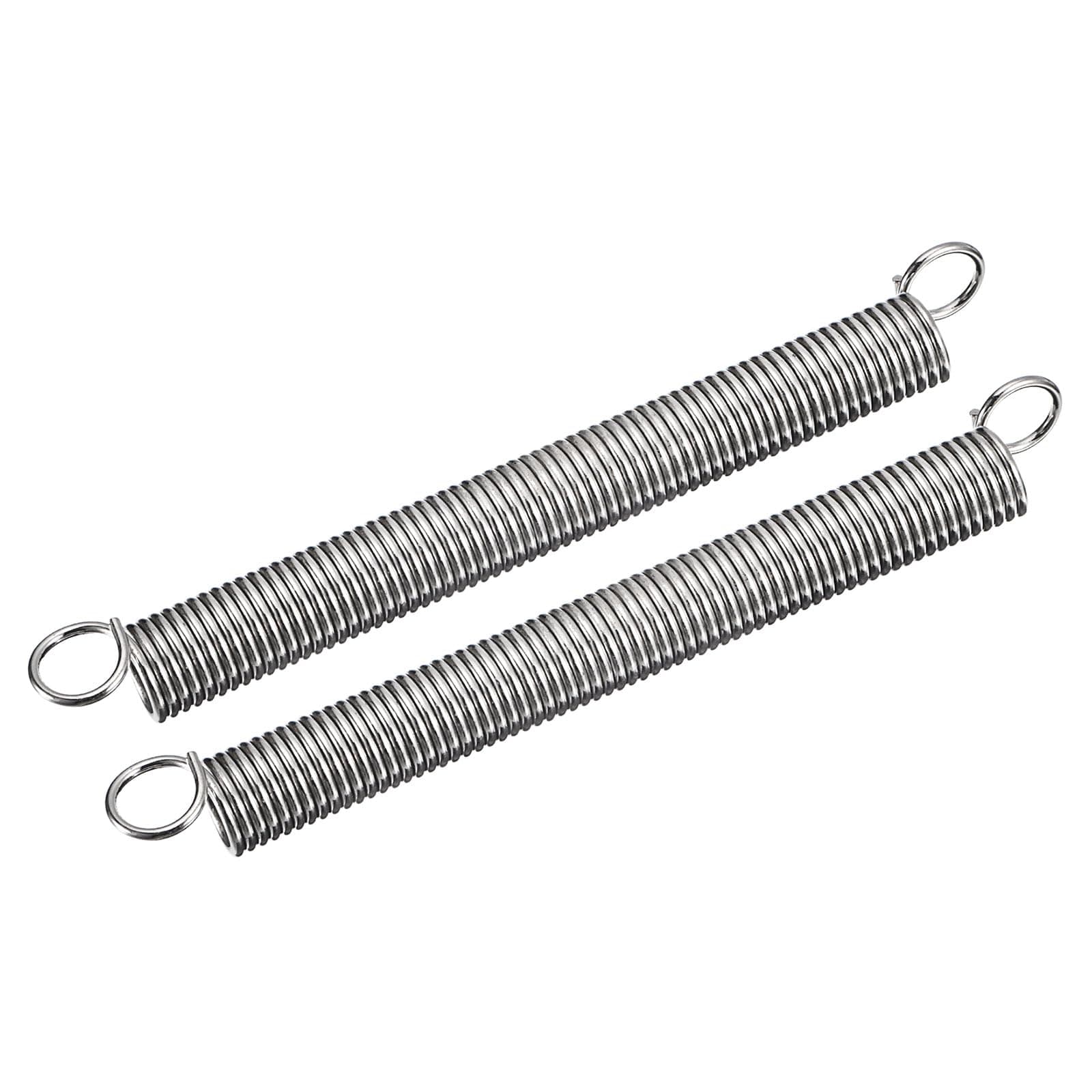 uxcell 2Pcs Extended Spring 9/16 Inch x 6 Inch, 0.07 Inch Spring Steel Dual Hook Tension Springs for Machinery Construction Industrial