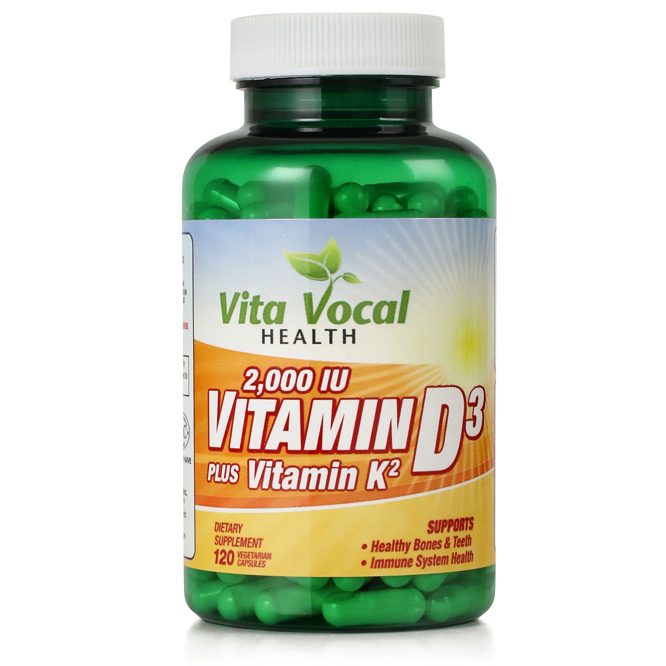 Vitamin D3 2000 IU Plus K2 50mcg Supplement