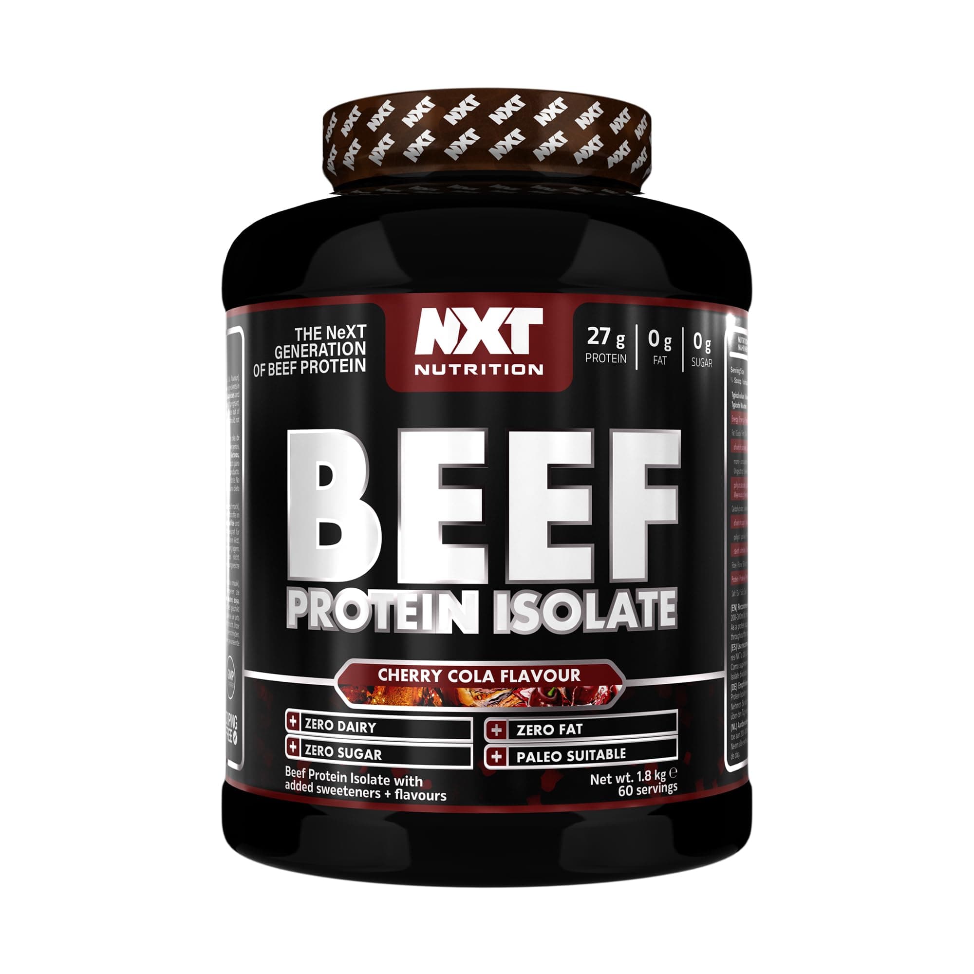 – NXT Nutrition Beef Protein Isolate Juice, High Beef Protein in Natural Amino Acids - Paleo, Keto Friendly - Dairy Lactose and Gluten Free | 1.8kg (Cherry Cola)