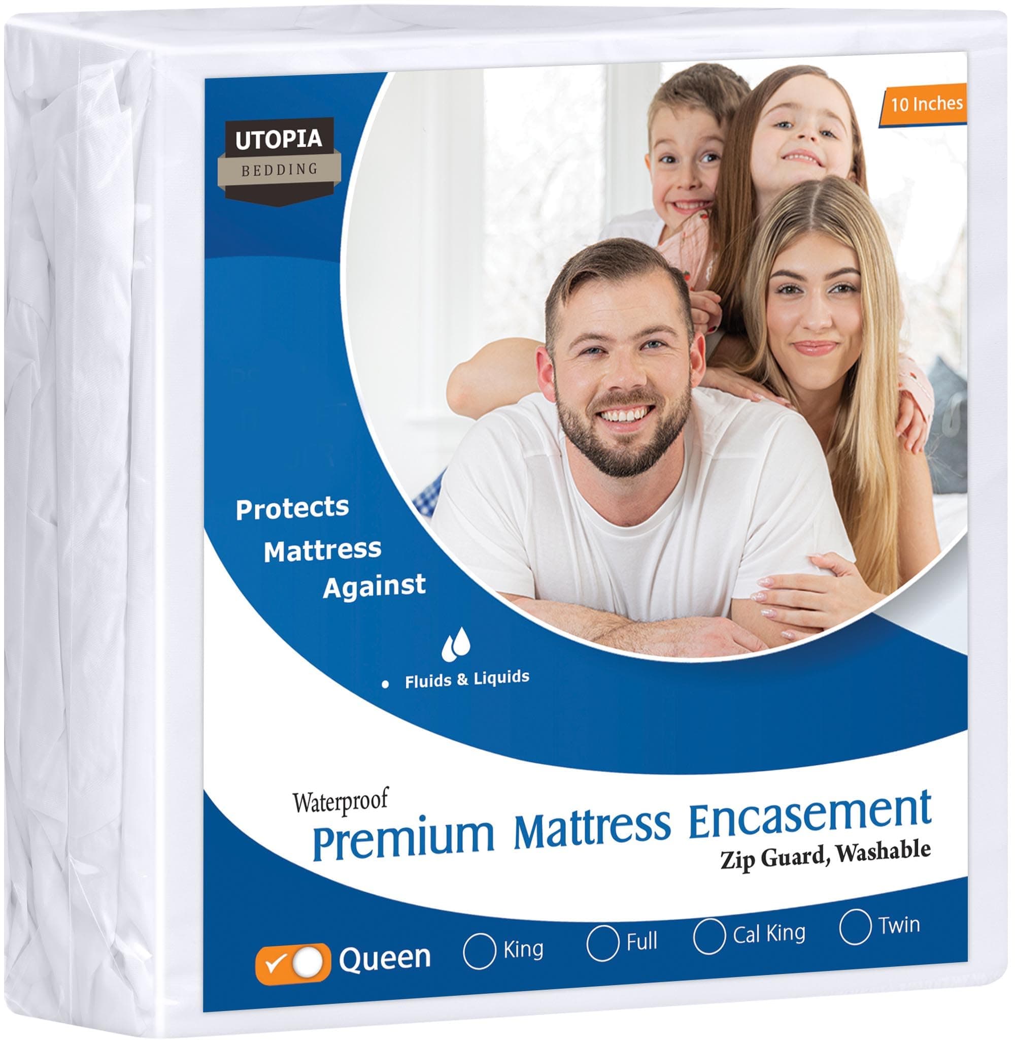 Utopia Bedding Premium Bed Bug Proof Box Spring Encasement - Waterproof Zippered Box Spring Cover - Ultimate Protection Against Insects, Dust Mites - Knitted Box Spring Protector (Queen)