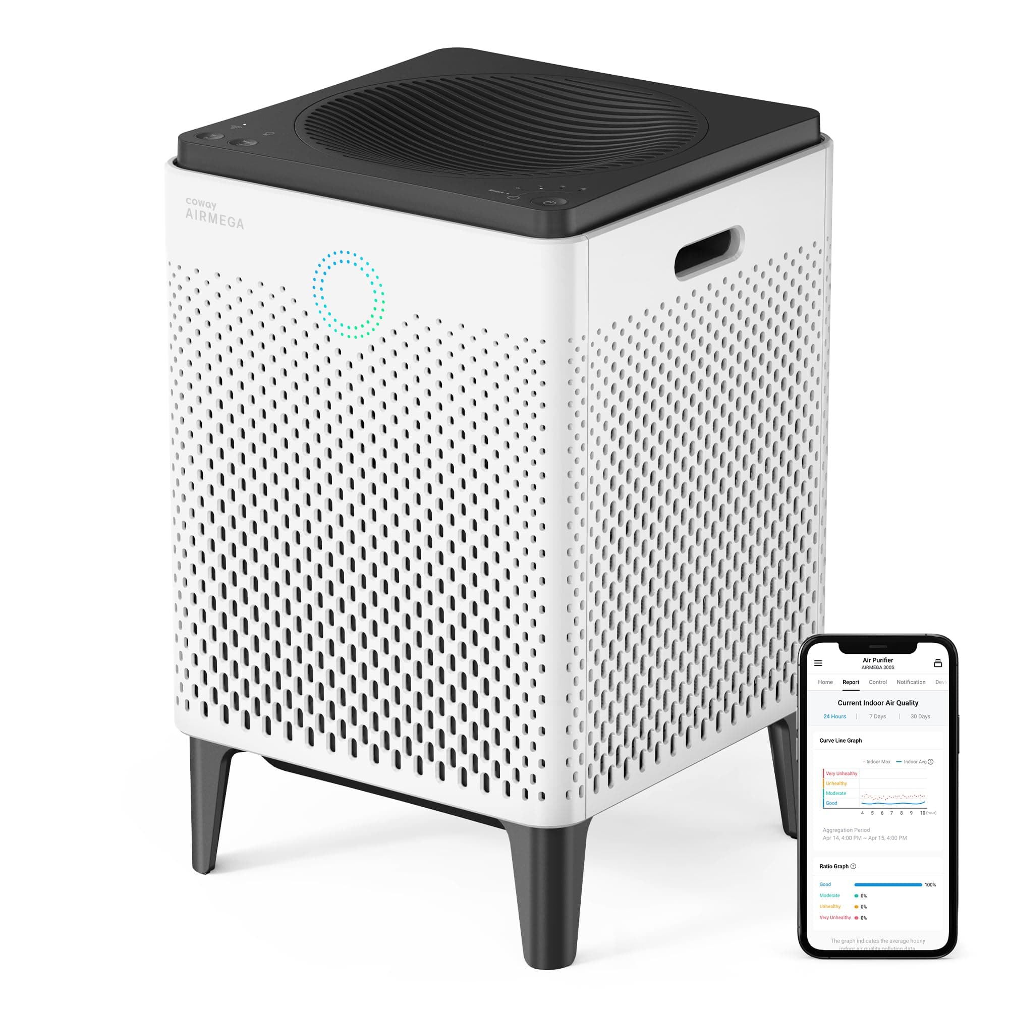 Airmega 300S App-Enabled Smart Air Purifier (Covers 1,256 sq. ft.), True HEPA Air Purifier with Smart Technology, Compatible with Amazon Alexa