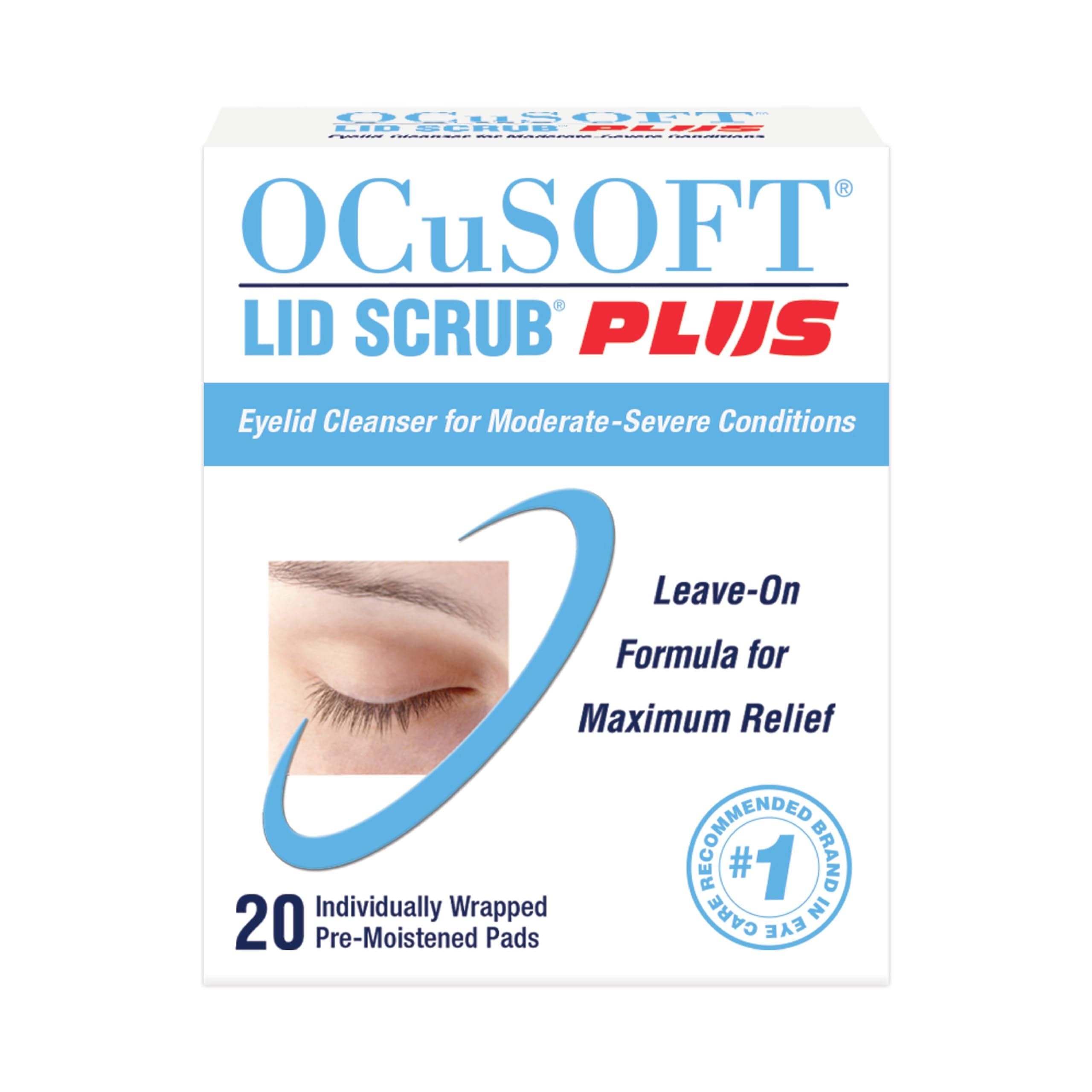 – OCuSOFT Lid Scrub Plus 20 Wipes for Eyes, Cleansing, Moisturizing, Treating Dry Eye, Meibomian Gland Dysfunction, Blepharitis Including Demodex