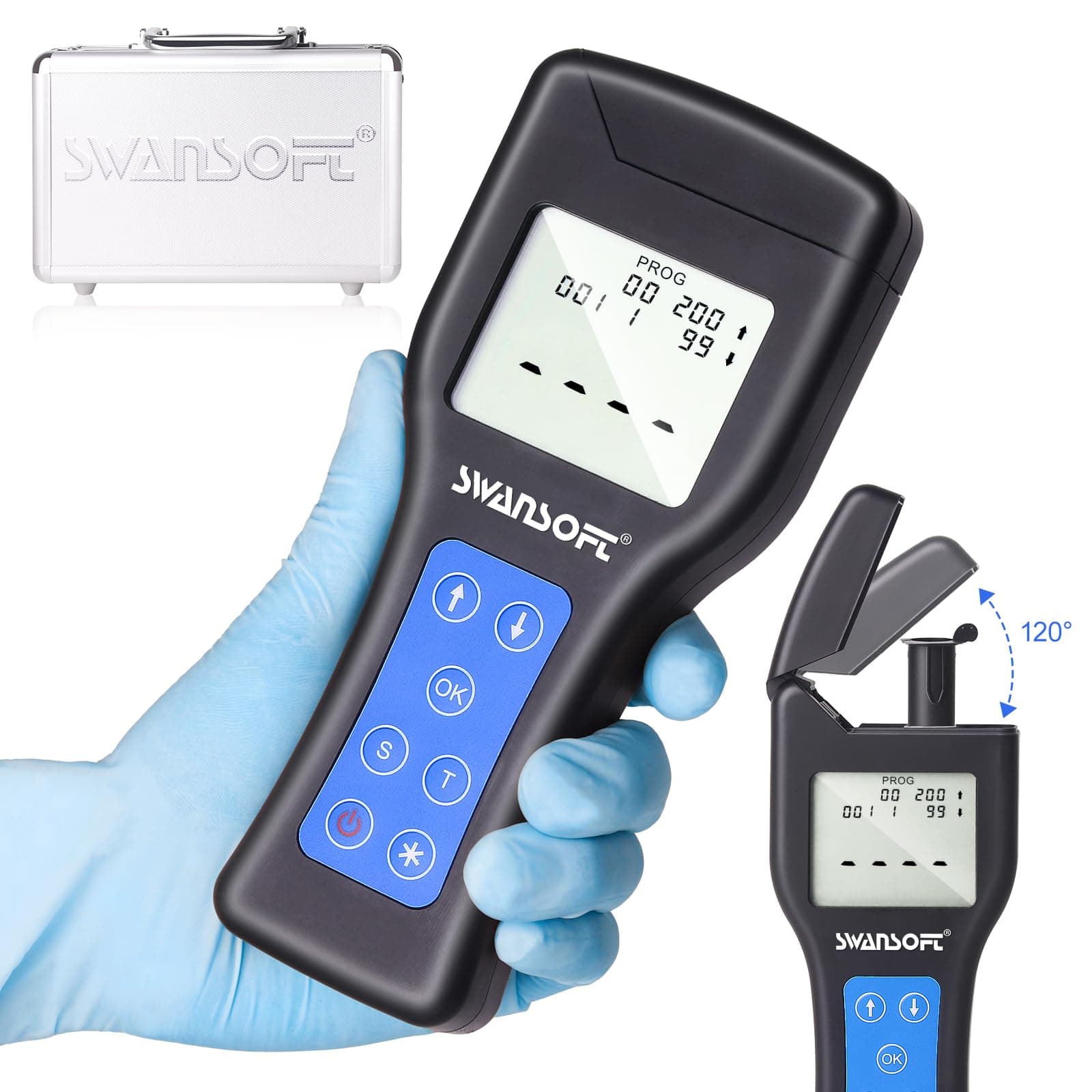 SWANSOFT Portable ATP Fluorescence Detector, Handheld Surface Cleanliness Tester, ATP Rapid Detector (Swab Not Included)