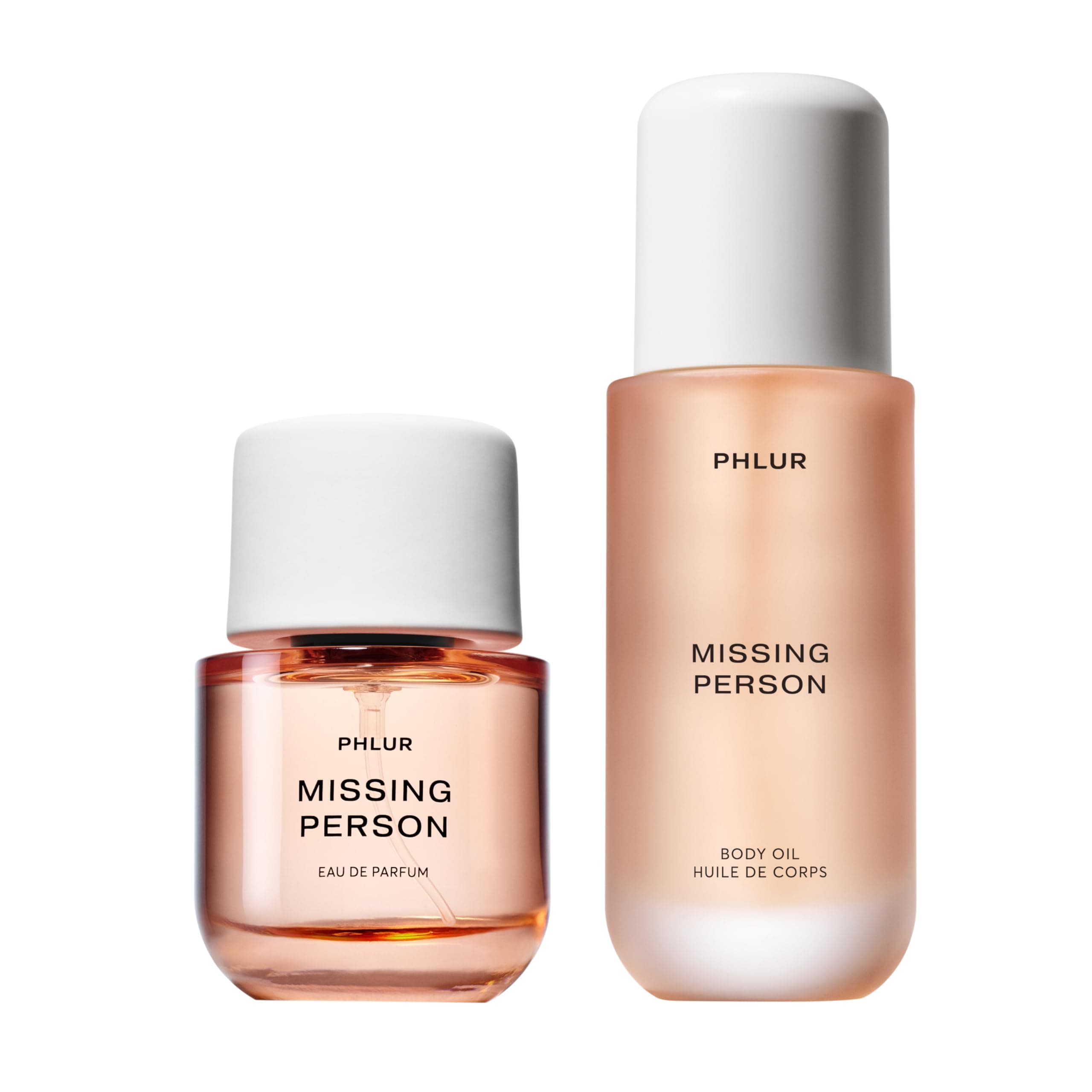 PHLUR Missing Person Eau de Parfum Full Size 50mL & Missing Person Body Oil (4 Fl Oz) with Bergamot, Musk, Orange & Sandalwoo