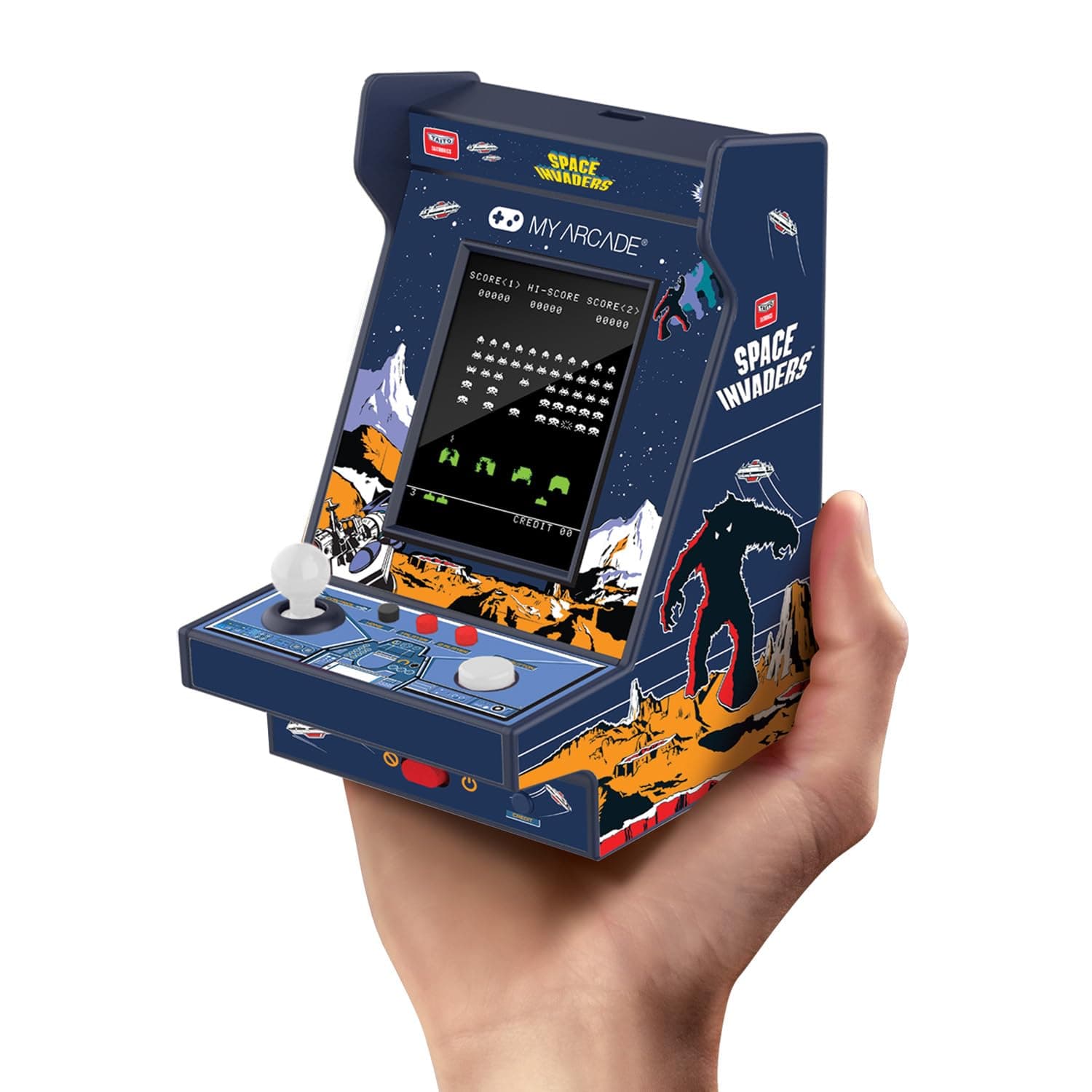 My Arcade Space Invaders Nano Player - 4.5" Fully Playable Portable Mini Arcade Machine, 2.4" Screen Color Display