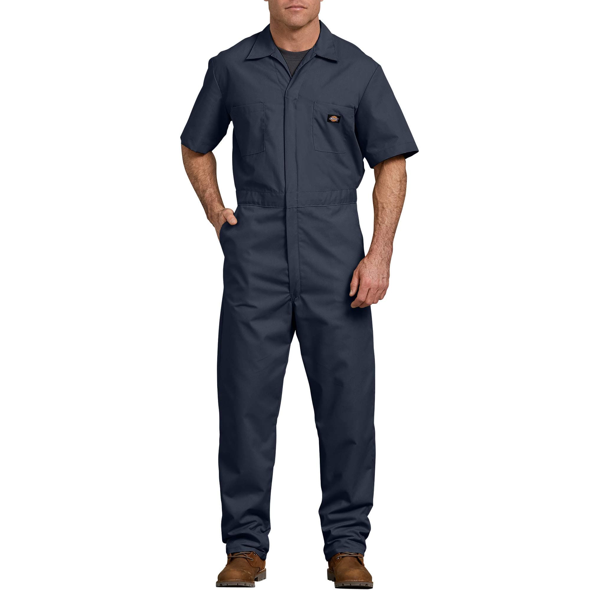 Men's Short Sleeve Coverall, Dark Navy, Medium Regular