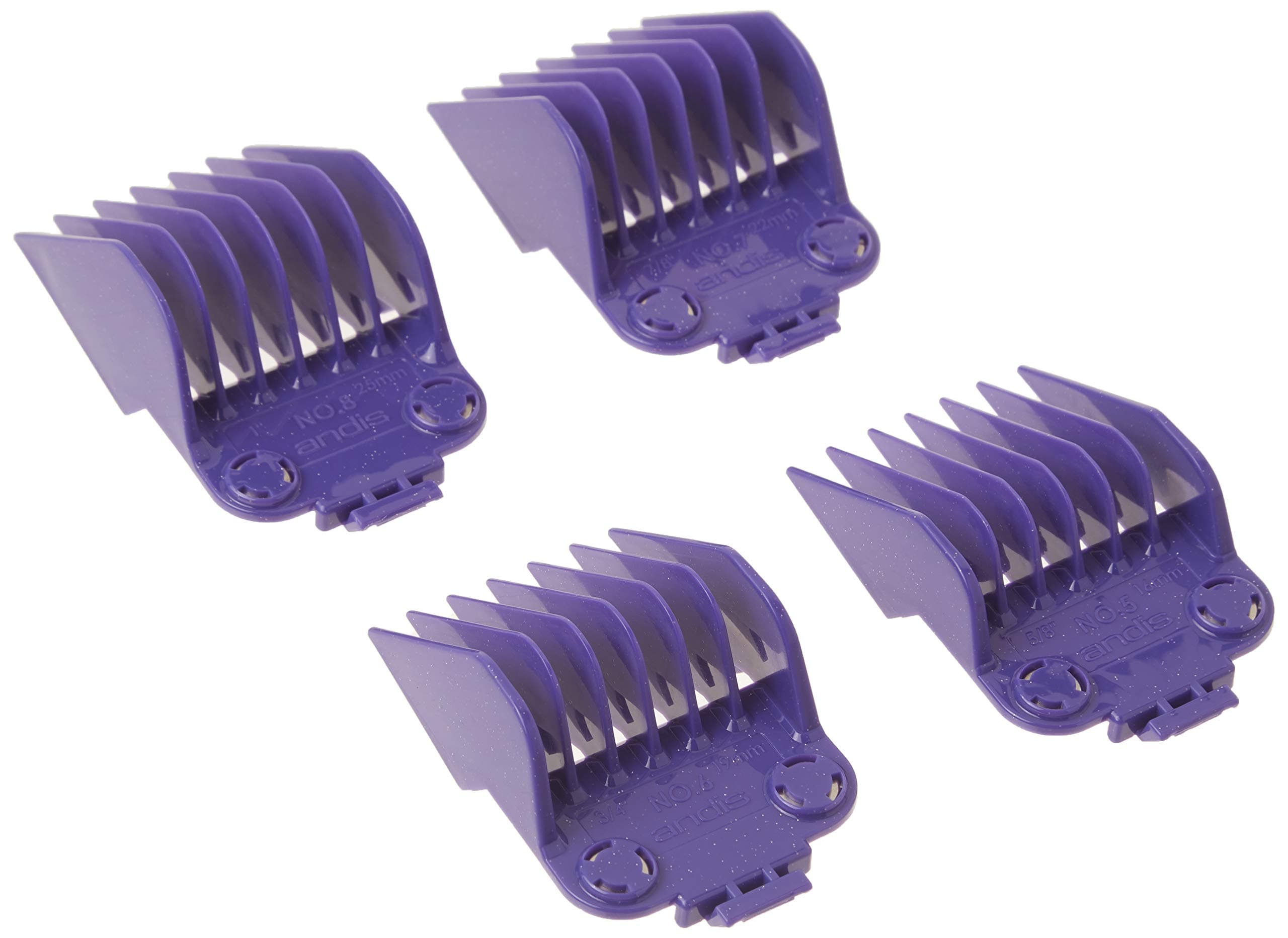 01415 Master Dual Magnet Large Comb Set - Crafted with High-Grade Metal, Contains 4 Different Size Combs - Providing a Comfortable & Snag-Free Experience - Purple