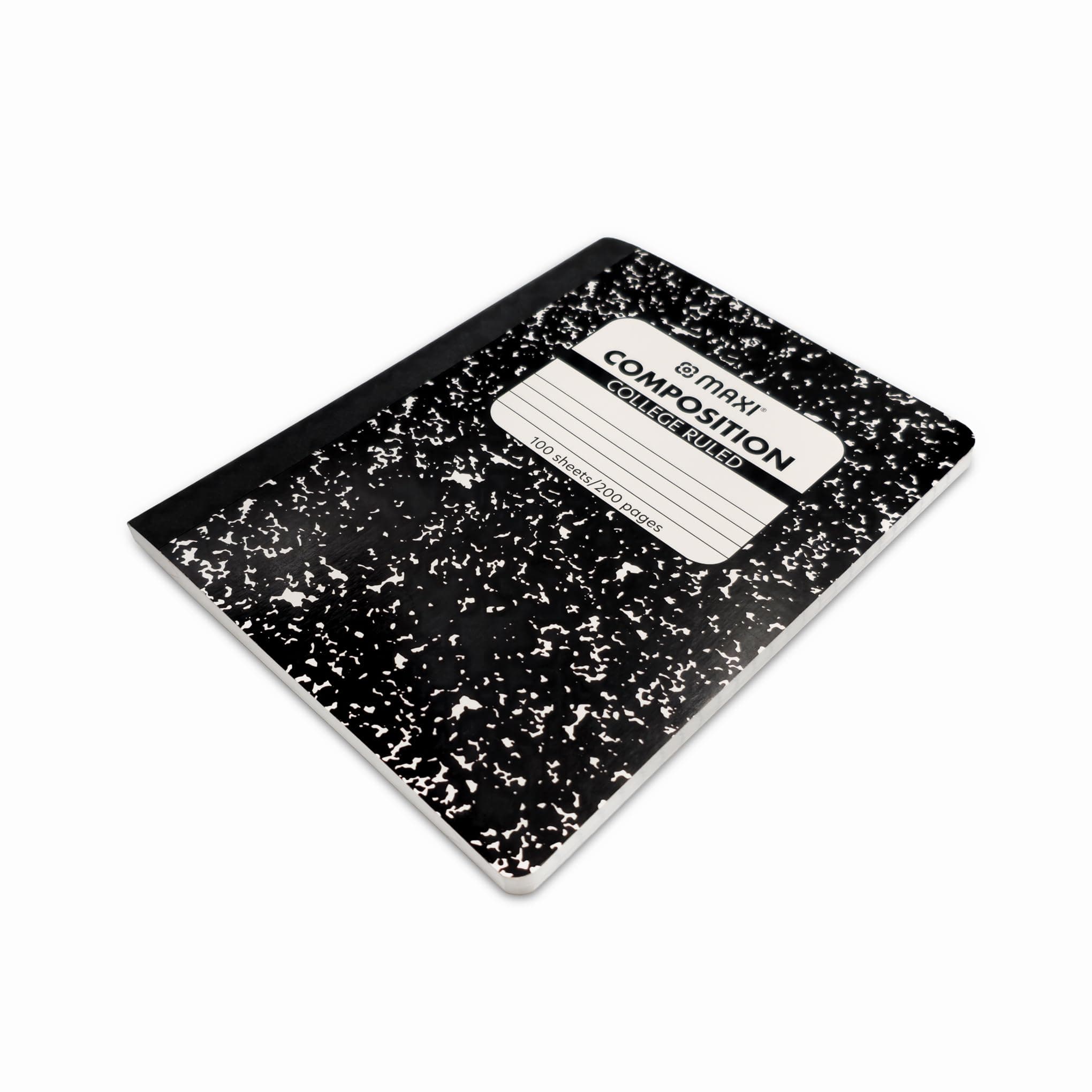 Maxi Black & White Marble Style Cover Composition Book A4 with 100 Sheets (24.7 cmx19.0 cm) of College Ruled White Paper