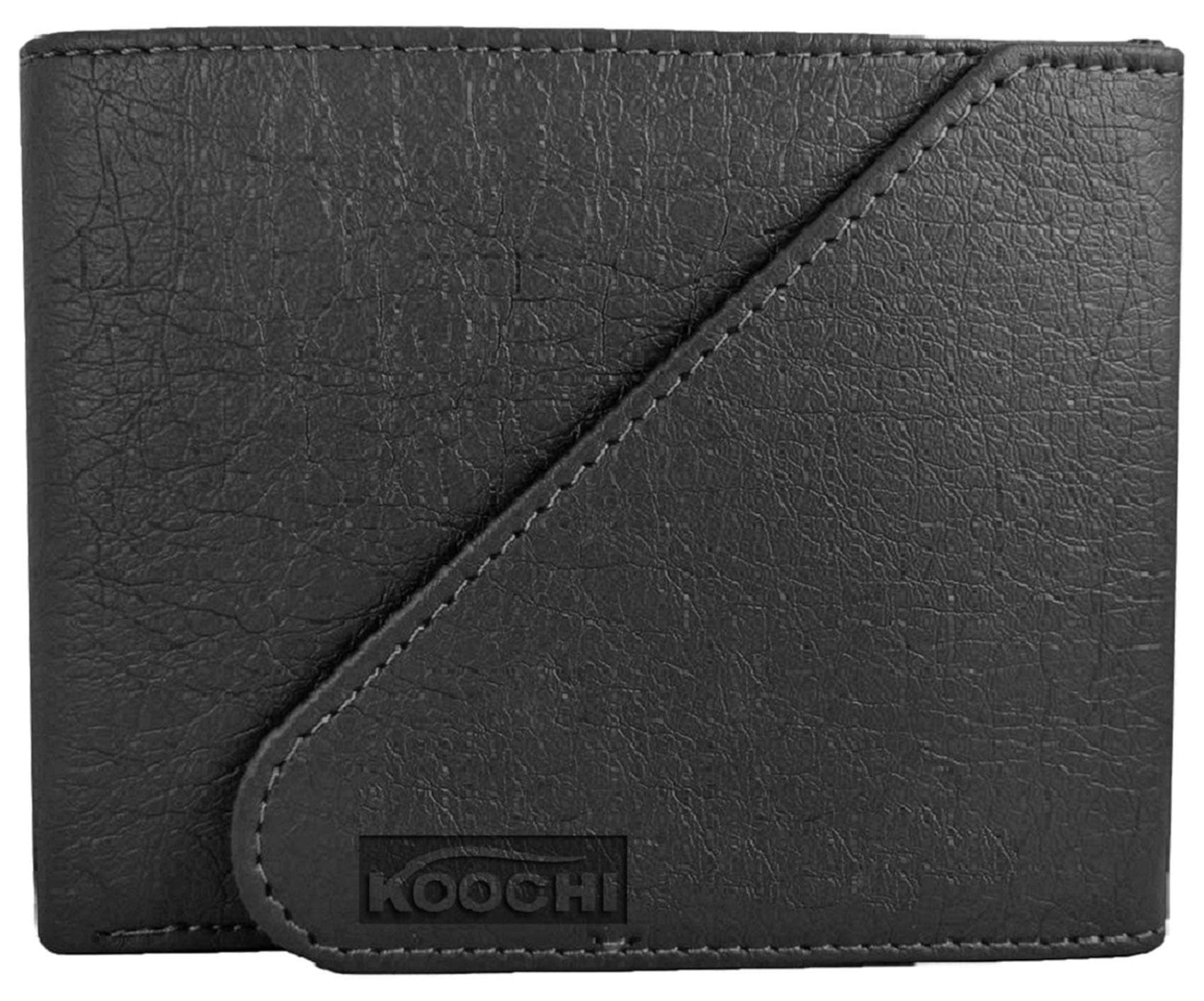 KoochiMen's Leather Black Wallet/Purse