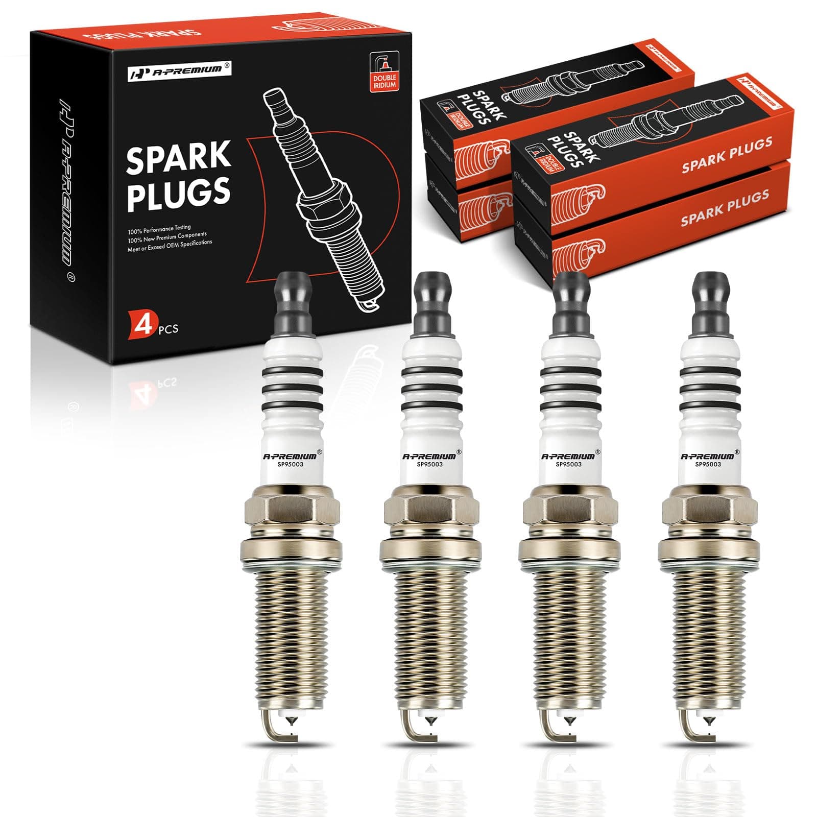 Double Iridium Spark Plug Compatible with Nissan Sentra 2017-2019, Juke 2015-2017, 1.6L, Pack of 4