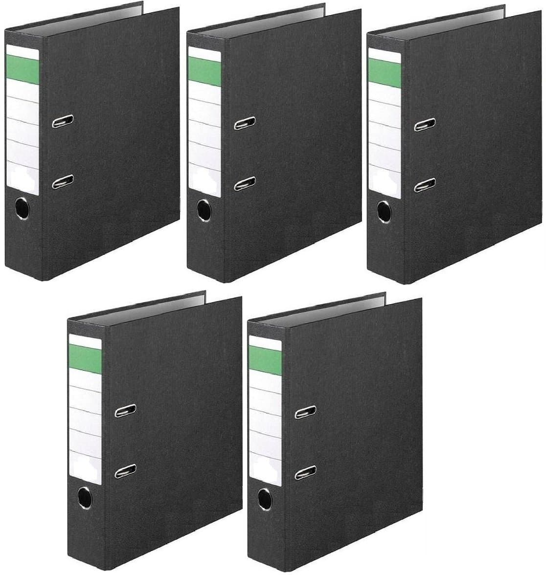 NORRUN 5 Lever Arch File A4 8 cm Wide, Cloud Marble