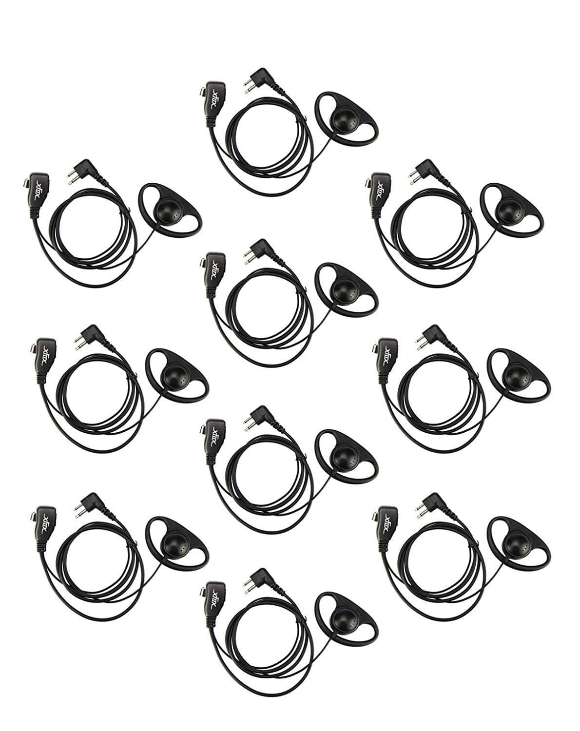 2Pin D Shape Earpiece Headset CP200D CP100D Earpiece with PTT/Mic for Motorola Walkie Talkies Radios R2 CP200 CP185 BPR40 BPR40D CLS1410 CLS1110 DTR700 RDU4100 RDU4160D RMU2040 RMU2080D CLS CP.