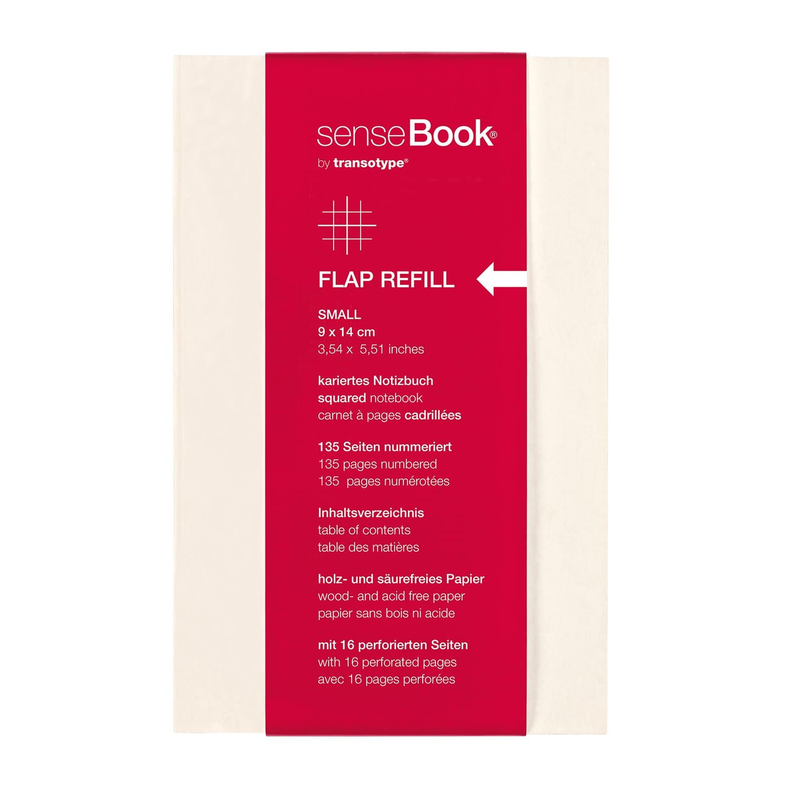 Transotype Sense Book Flap Refill, Small, Circa Chequered ca. A6