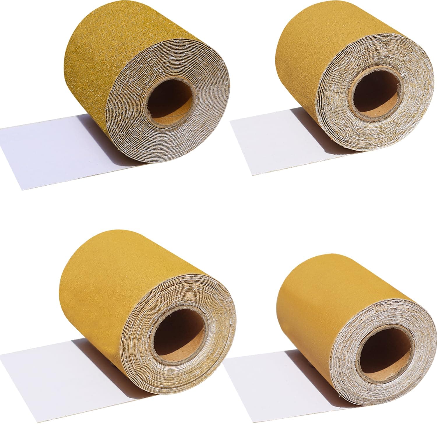 Total 20 Yards Long Continuous Roll Kit - 80 120 220 320 Grit PSA Longboard Sandpaper, 2-3/4" Wide - Self Adhesive Stickyback Sandpaper for Automotive, Woodworking, Hand Sanding Blocks
