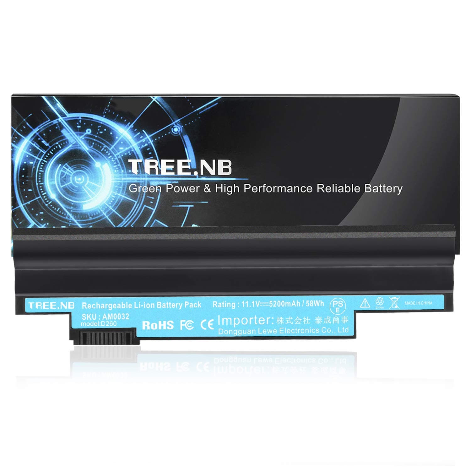 TREE.NB High Performance Battery Replacement for Aspire One D255 D257 D260 D270 E100 360 522 722 Al10a31 Al10b31 Al10bw Al10g31 AOD255 AOD257 AOD260 Notebook Battery - 24 Months Warranty