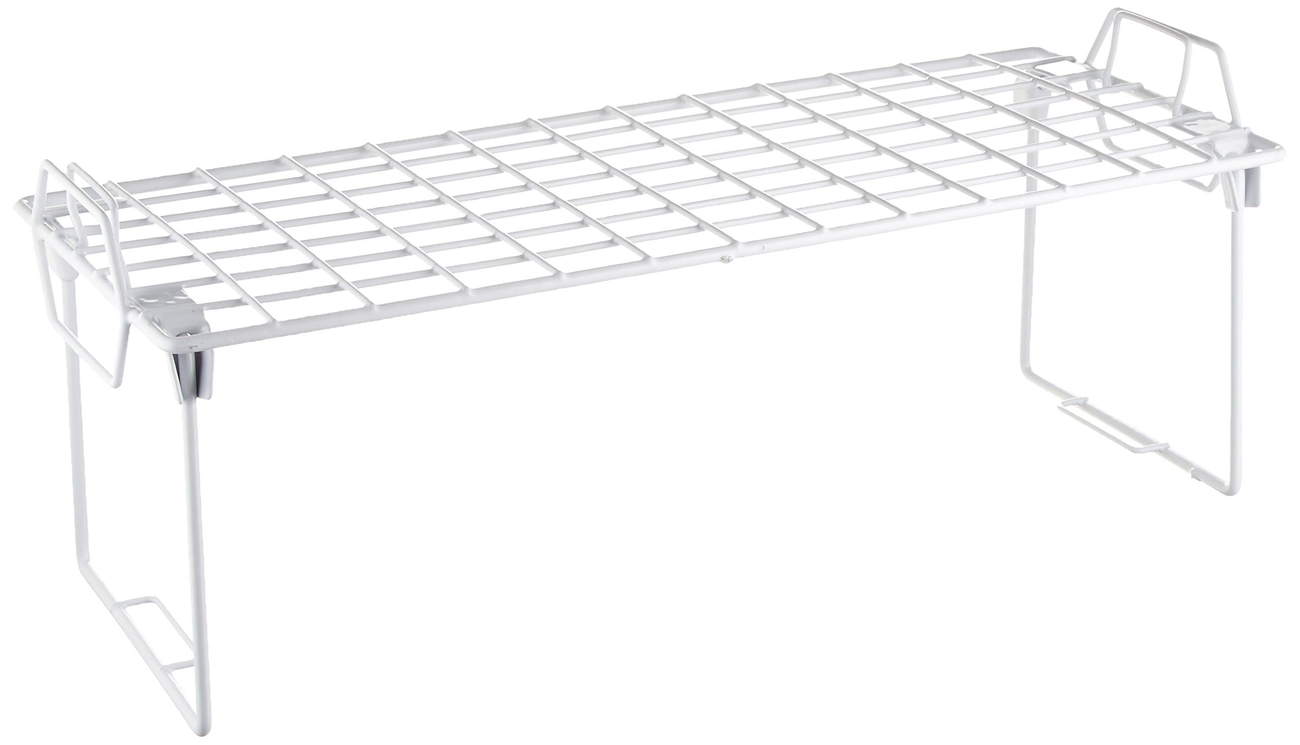 Whitmor Wire Grid Stacking Shelf Medium, 7"D x 18"W x 7"H, White