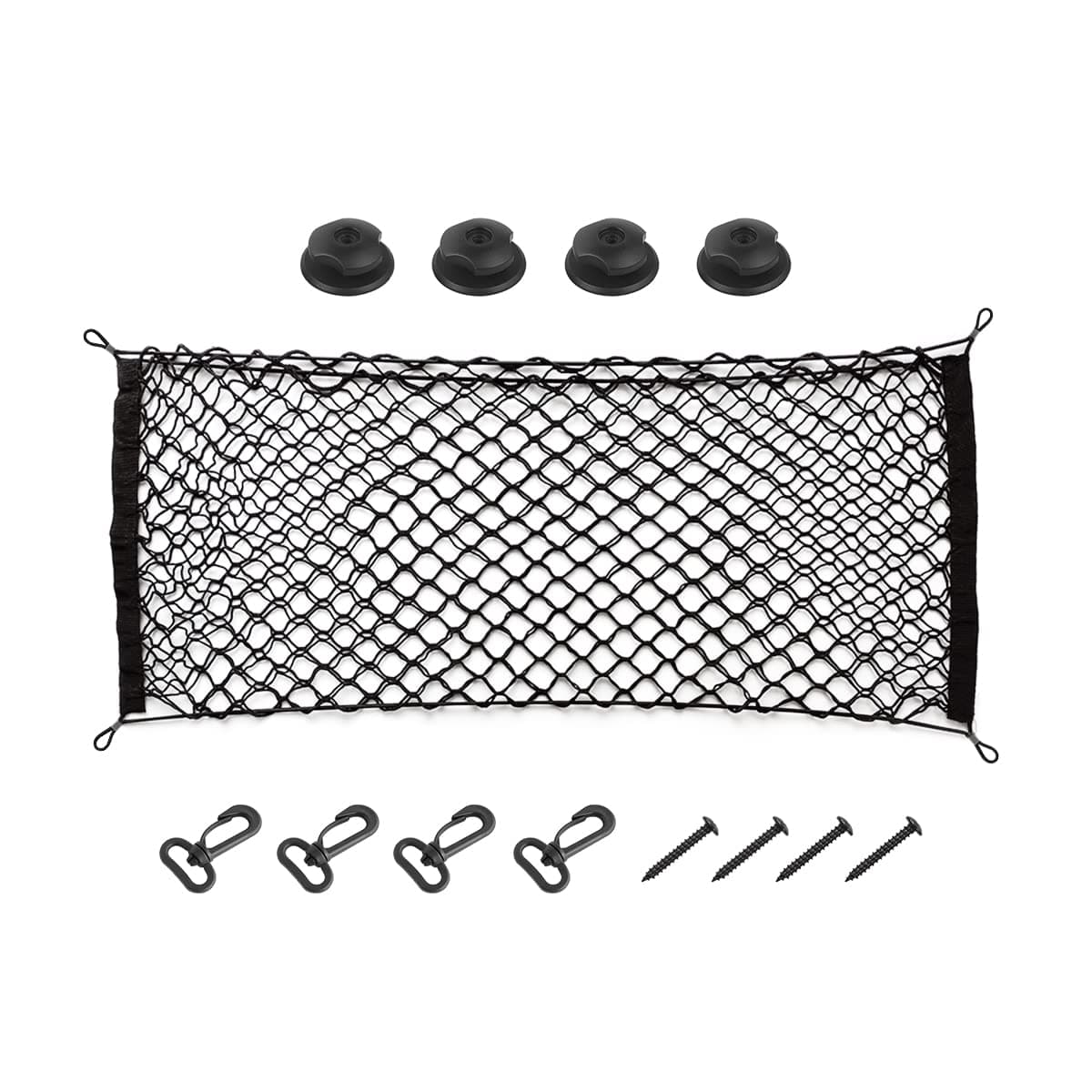 Car Rear Cargo Net, Adjustable Elastic Storage Organizer Net, Trunk Cargo Storage Net, Universal Fit for Car, Vehicle, SUV (35.4"x15.8")