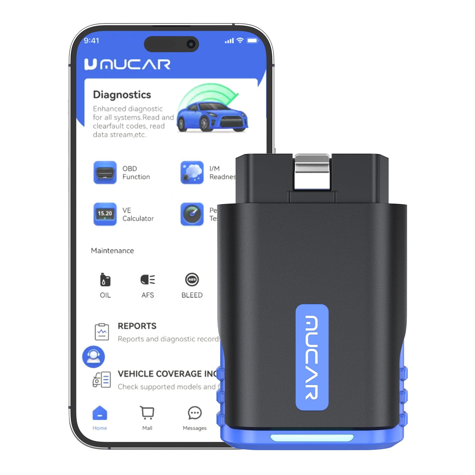 – MUCAR DriverScan Bluetooth OBD2 Scanner, Bi-Directional Scanner OBDII All System Car Diagnostic Tool with 15 Reset, EVAP Test Car Auto Diagnostic Scan Tool Code Readers and App for ios & Android