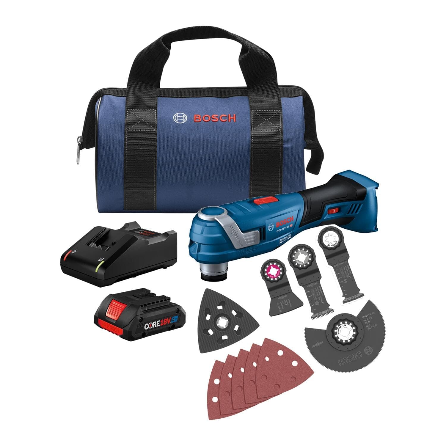 GOP18V-34B14 18V Brushless StarlockPlus® Oscillating Multi-Tool Kit with (1) CORE18V® 4 Ah Advanced Power Battery
