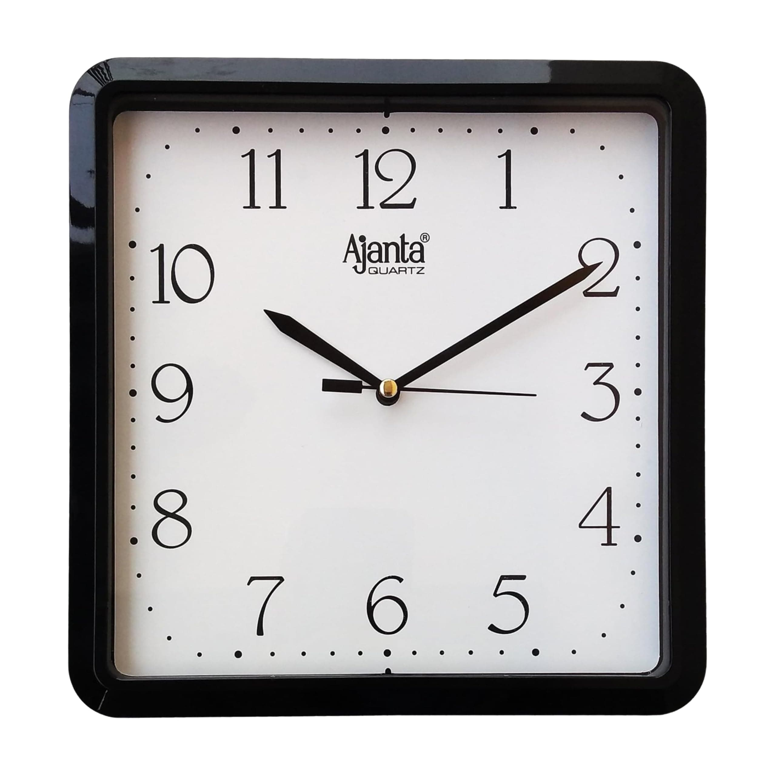 Ajanta Plastic Abstract Analog Wall Clock (21.6 Cm X 21.6 Cm X 3.2 Cm, Black)