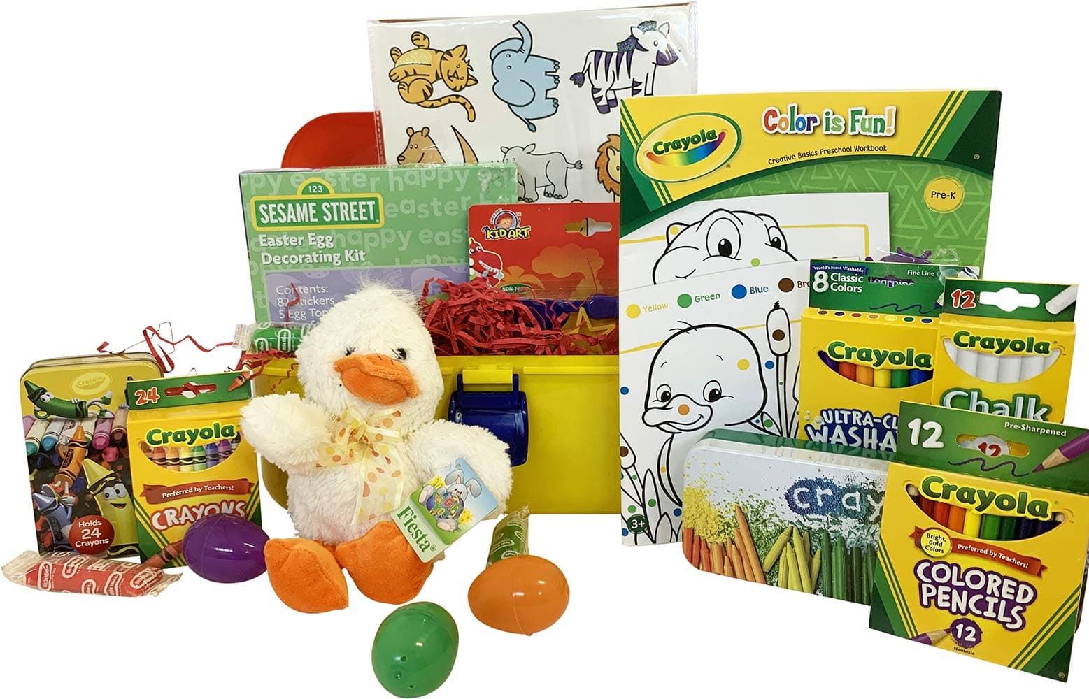 Easter Coloring fun Gift Basket for Children 3-7 Years Best Surprise