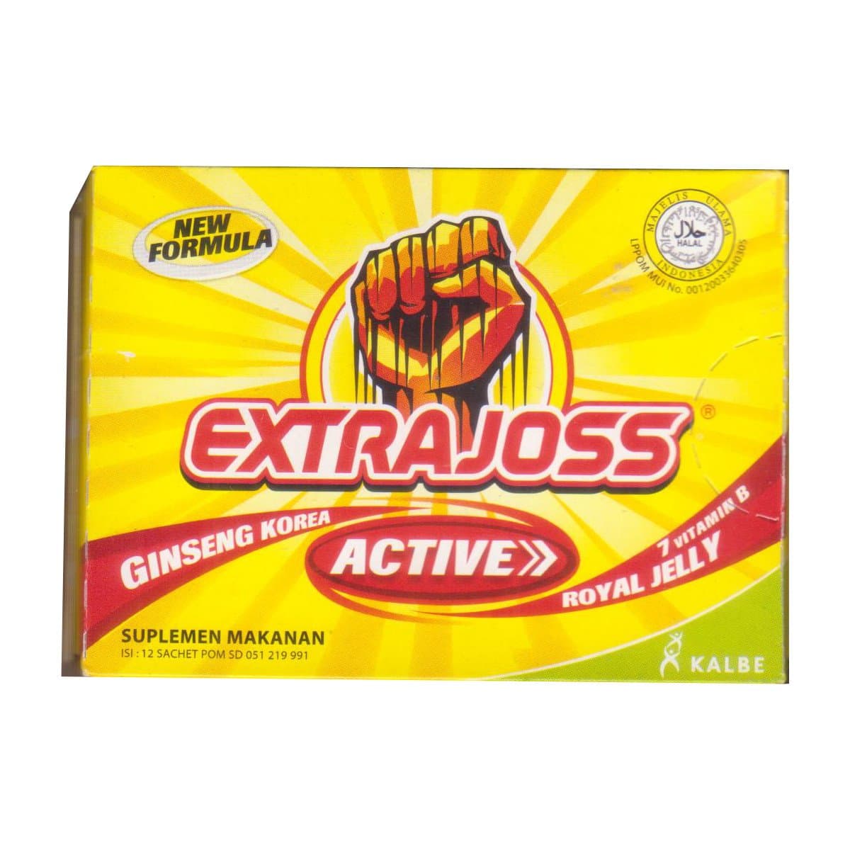 Extra Joss Active Energy Drink Powder, 2 Pack (2 x 12 Sachets @4gr)