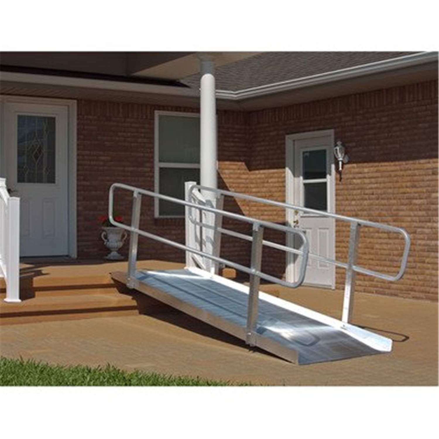 Prairie View 10-ft x 36-in Solid with Handrails Wheelchair Ramp 850 lb. Weight Capacity, Maximum 20-in Rise