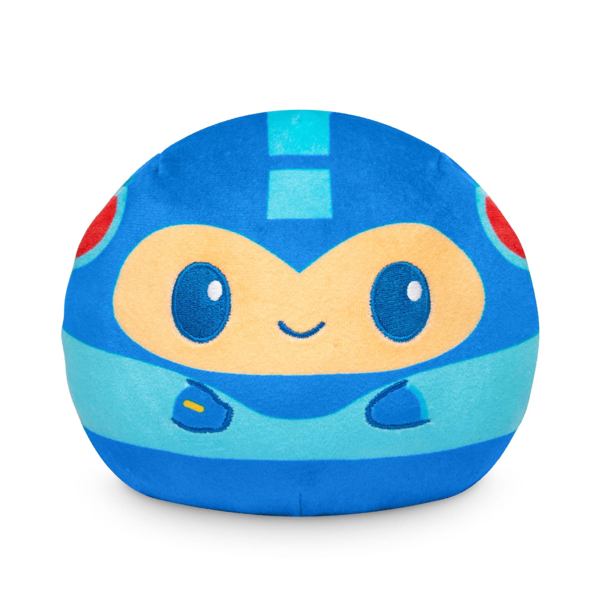 TeeTurtle Reversible Capcom Mega Man + Rush Plushie 4-Inch Blue + Red Two-Sided Flip Plush Toy with Embroidered Details Cute Mini Collectible Plush for Kids, Teens, and Adults