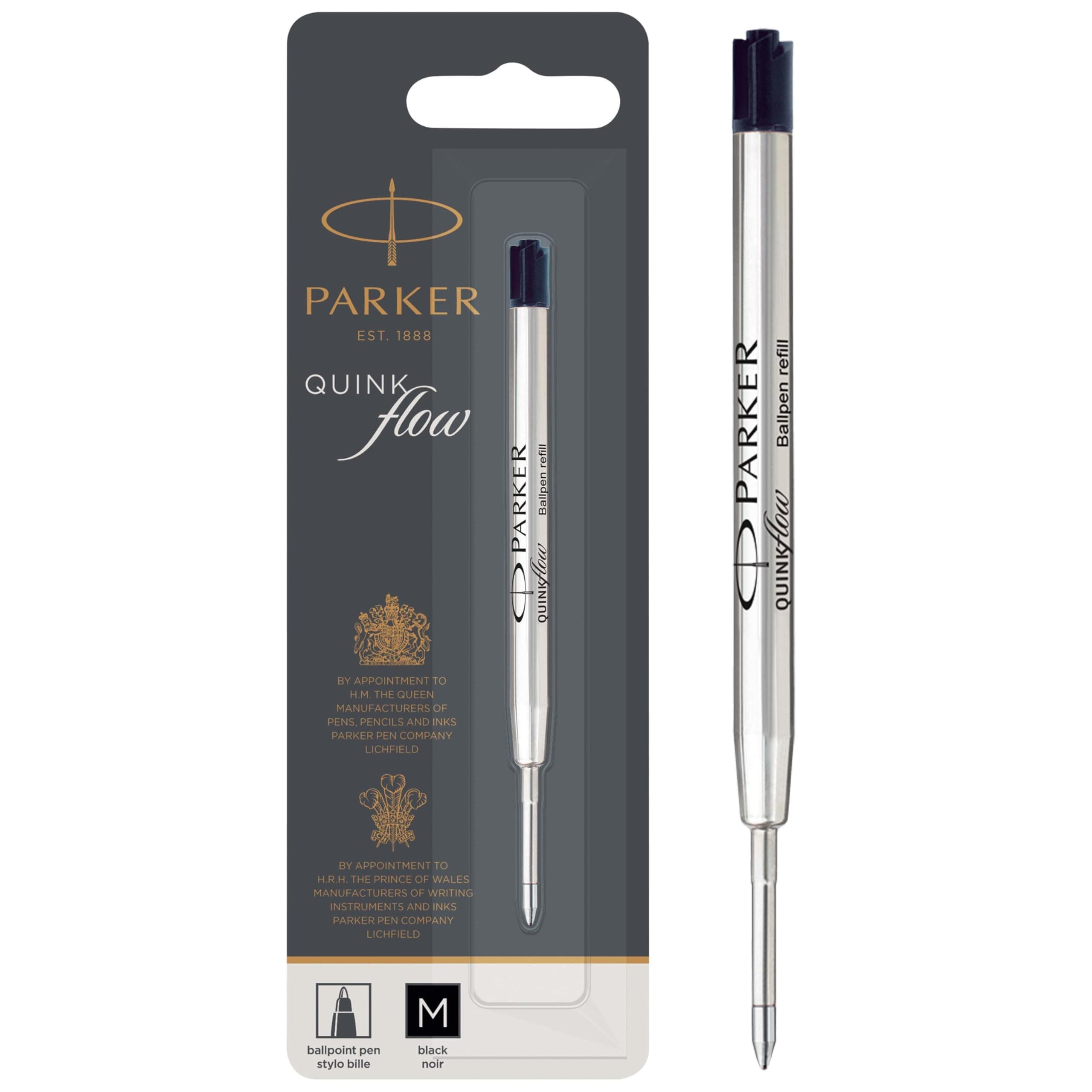 Ballpoint Pen Ink Refill, Black, Medium Nib, 1950369