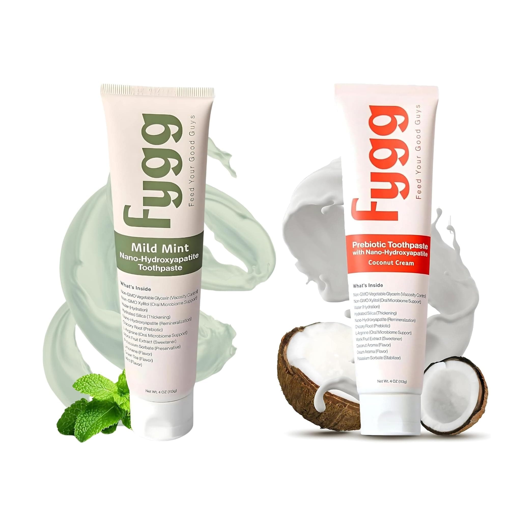 Fluoride-Free Toothpaste – Mild Mint & Coconut (4oz) | Nano-Hydroxyapatite Formula for Sensitive Teeth, Whitening, and Enamel Repair