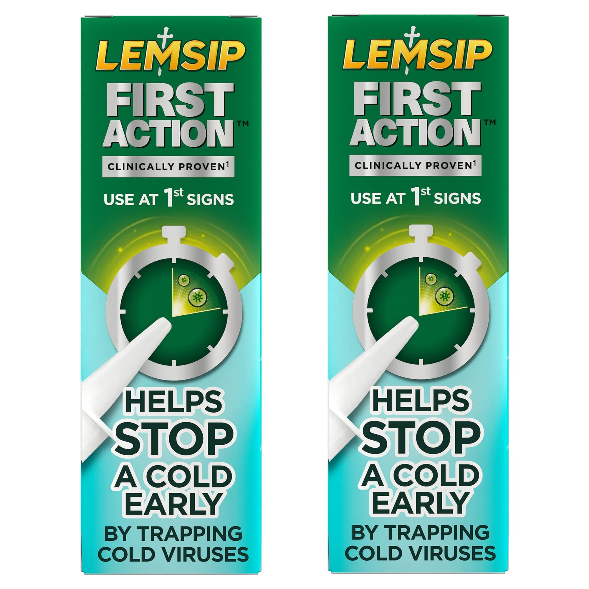 Lemsip Nasal Spray 20ml, Cold & Flu Relief, First Action Formula, Stops Early Symptoms, Pack of 2, Fast-Acting, Non-Drowsy, Easy Application, Essential Health Care Solution