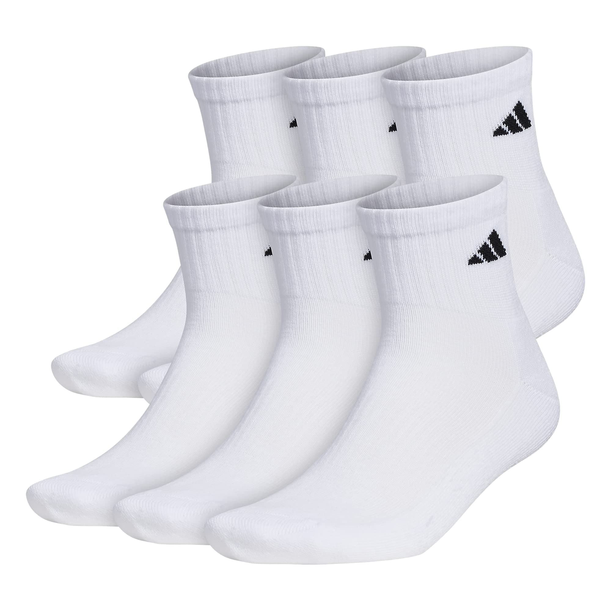 adidas メンズ アスレチック クォーターソックス (6枚パック)