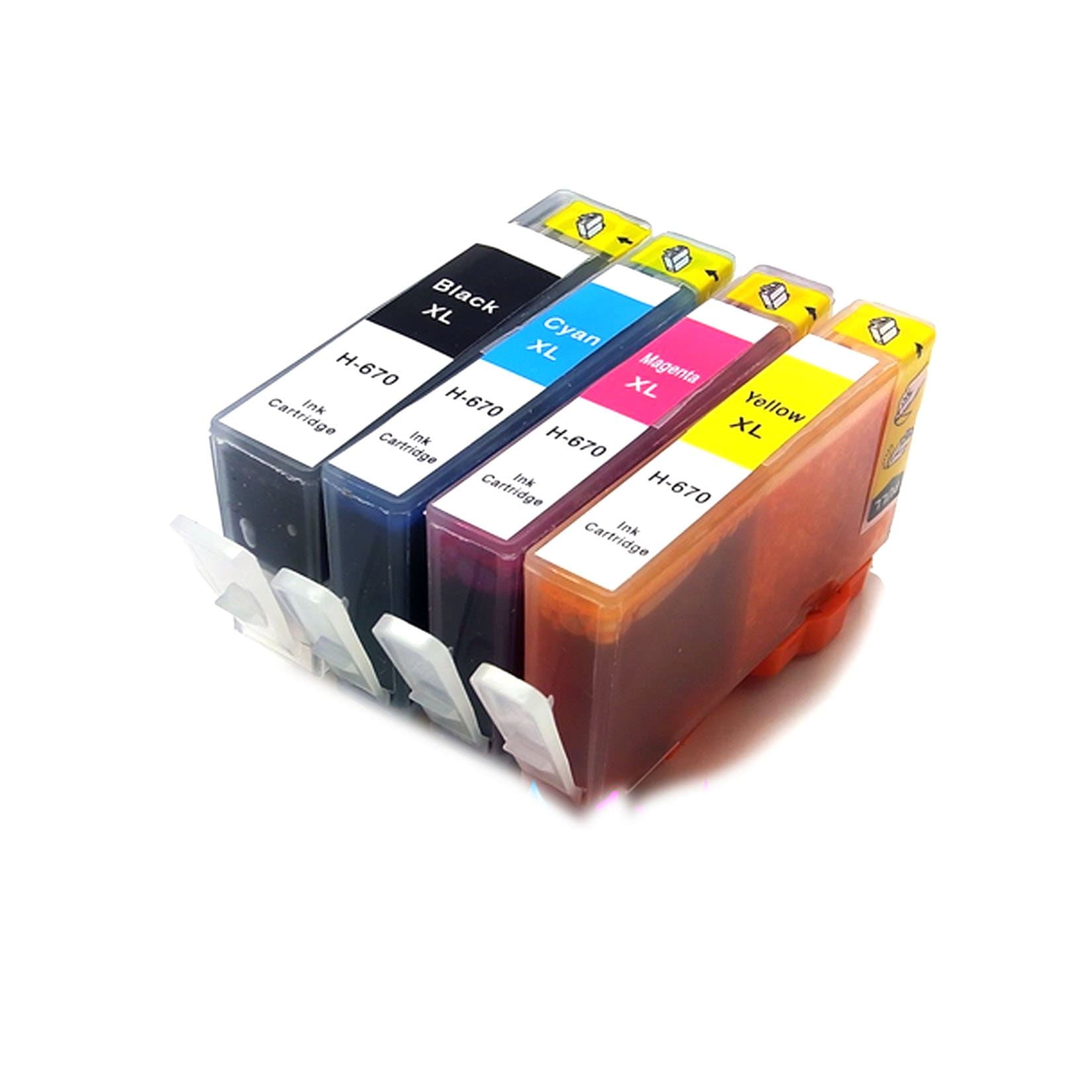 HarryWare Replacement Ink Cartridges Compatible With HP 670XL Pack of 4