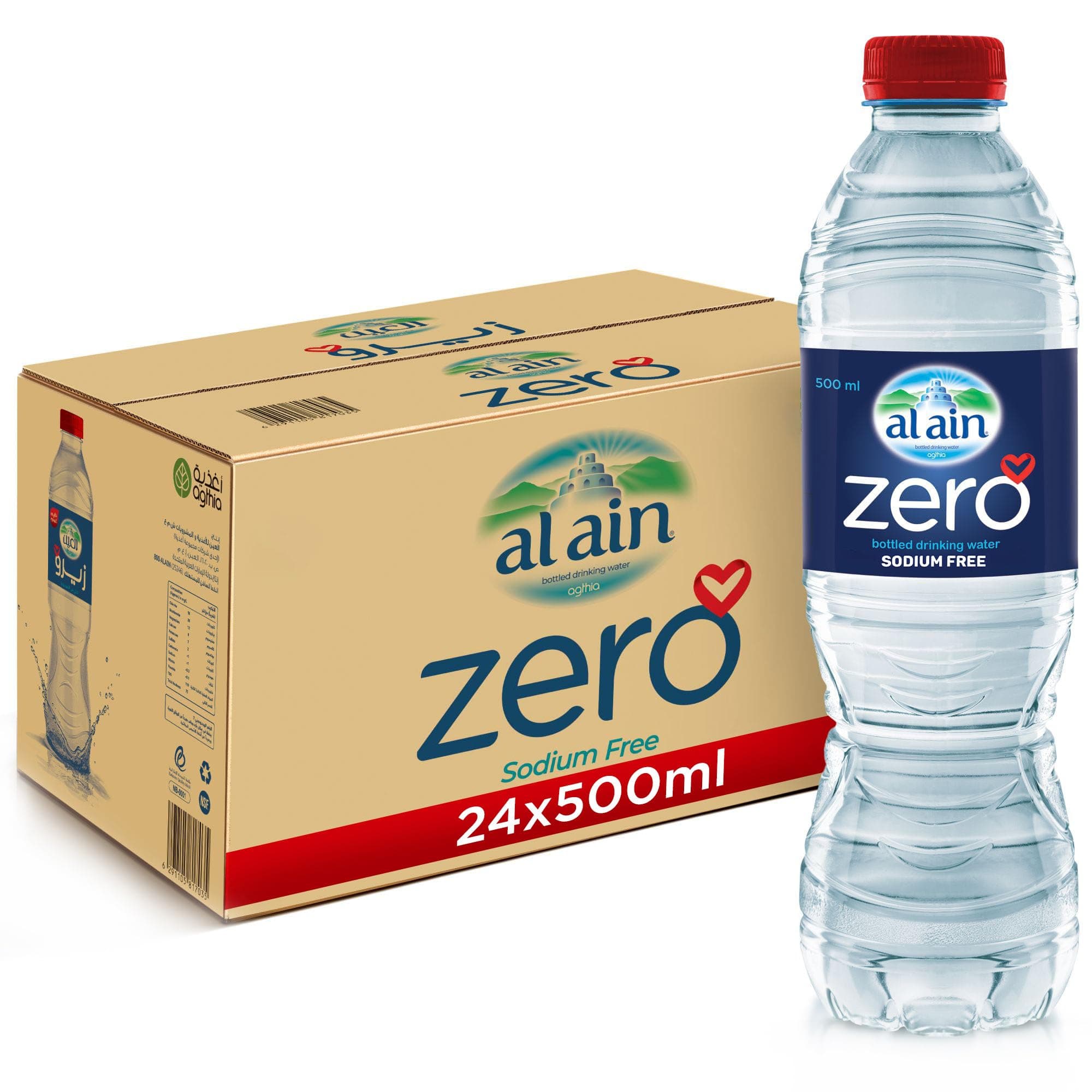 Zero, 500ml, Pack of 24, Zero Sodium, Pure Refreshing, pH Neutral Bottled Water